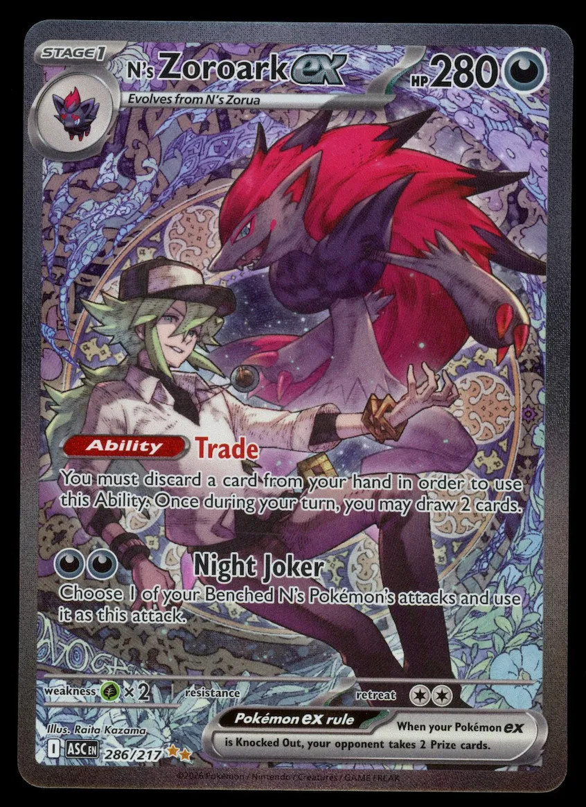 N’S ZOROARK EX 2026 Pokemon ME Ascended Heroes #286 Special Illustration Rare