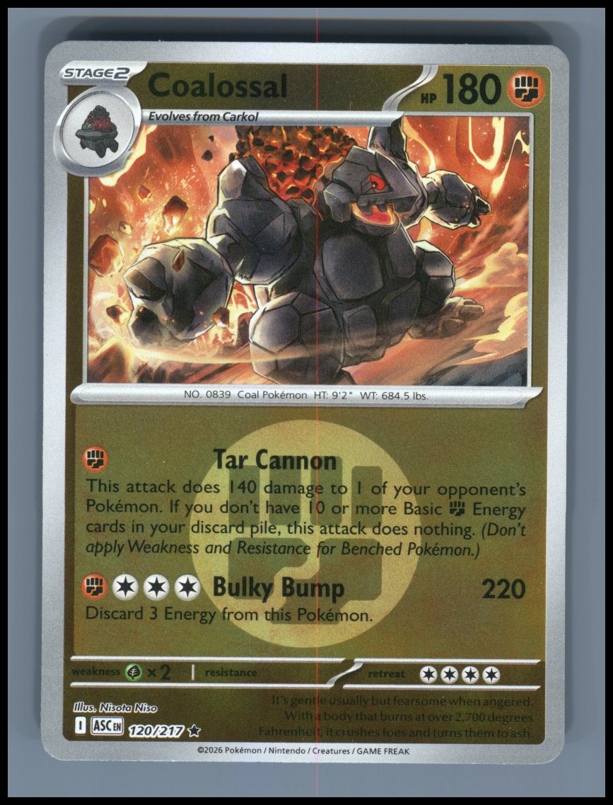 Coalossal (Energy Symbol Pattern) 120/217 Ascended Heroes Reverse Holo NM