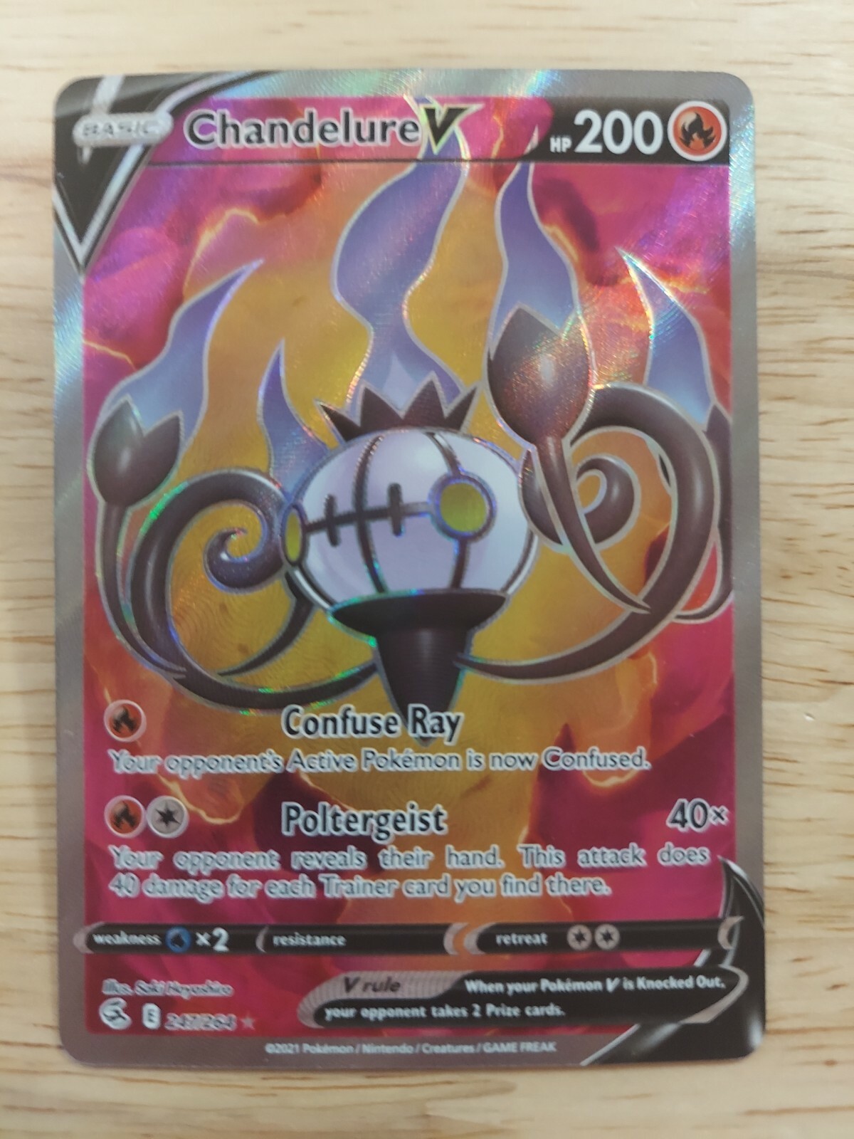 Chandelure V 247/264 Fusion Strike NM Full Art Ultra Rare Pokemon Card