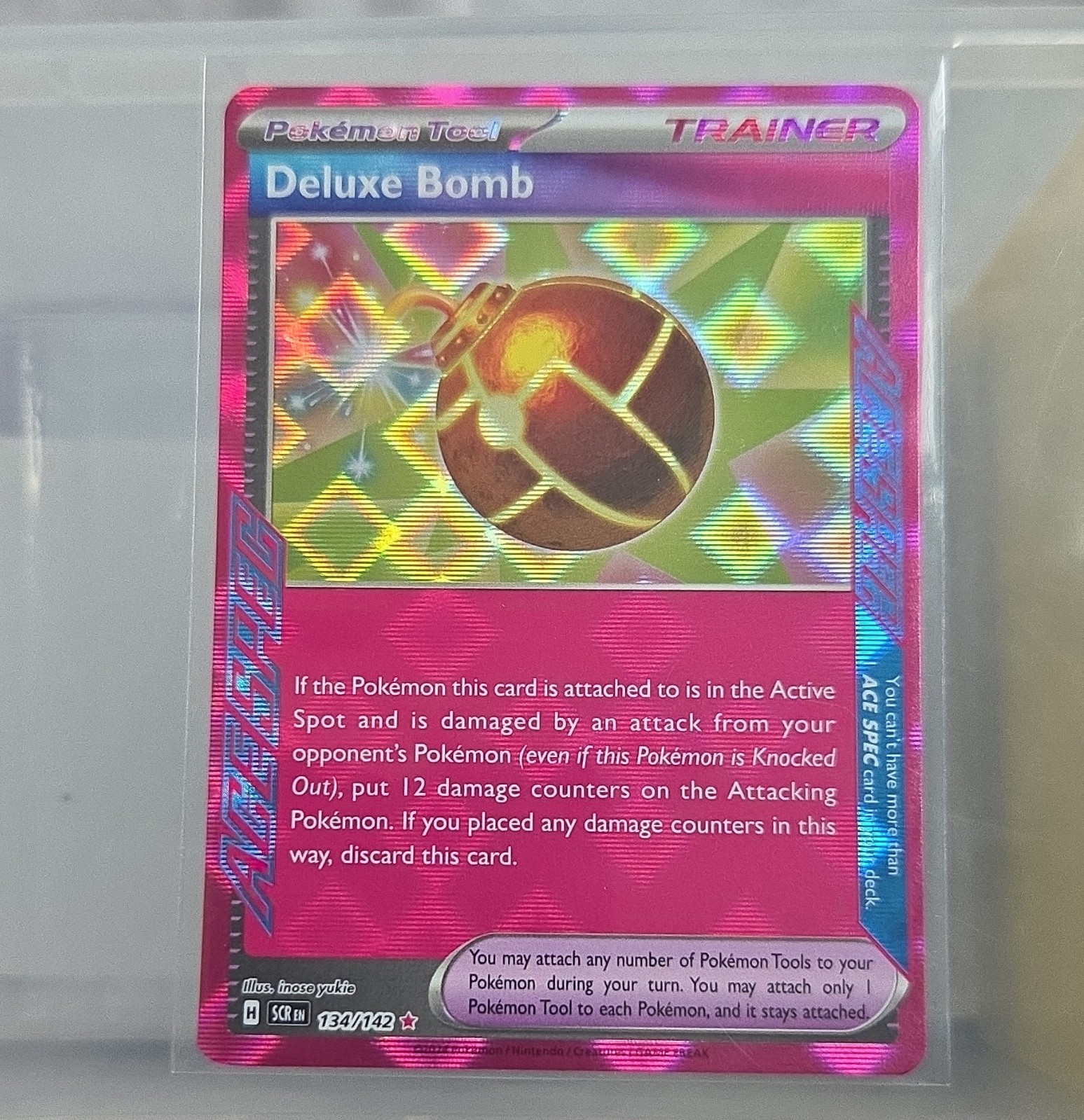 Pokemon TCG Deluxe Bomb Holo SV07 Stellar Crown Ace SPEC Rare EN 134/142