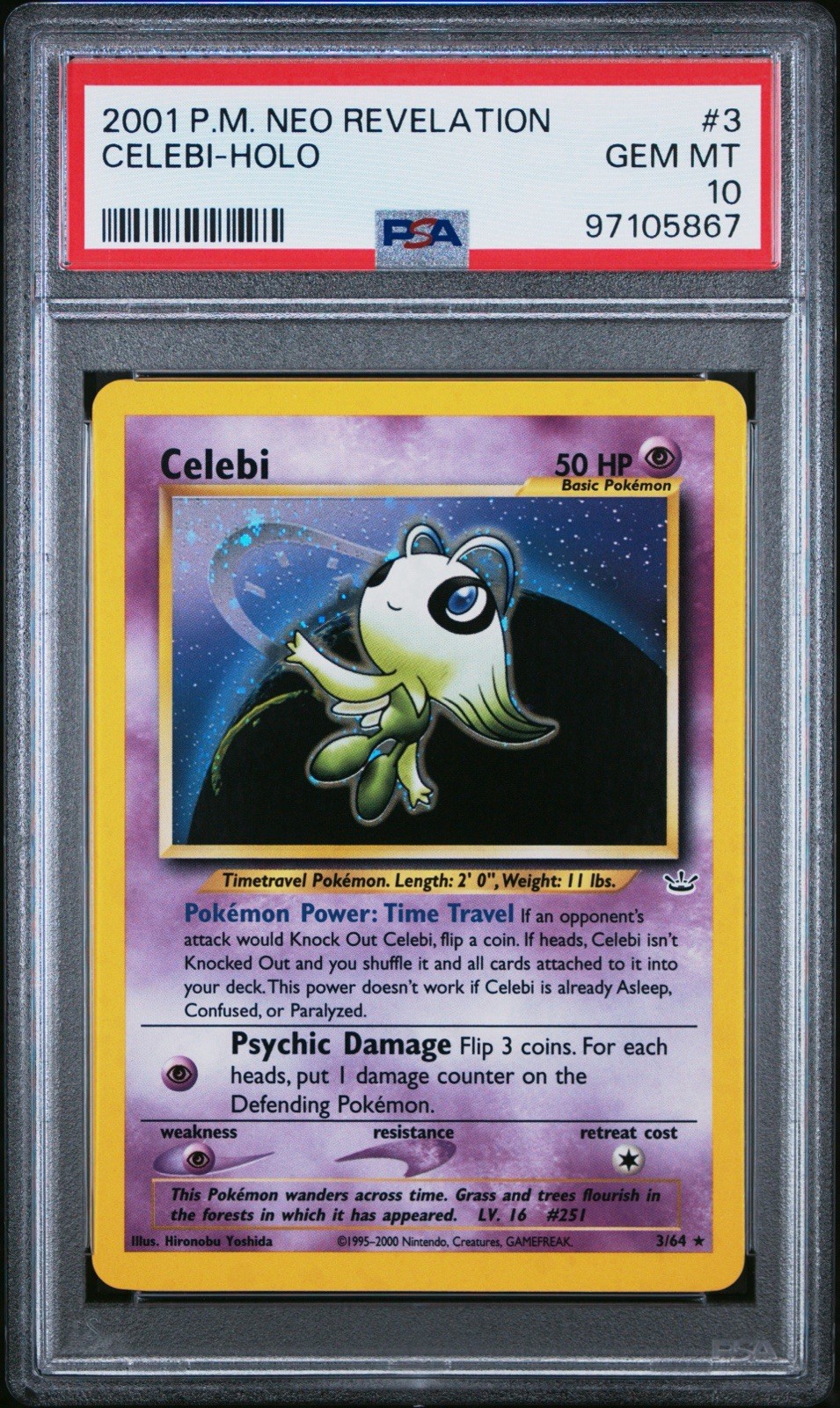 2001 Pokemon Neo Revelation Celebi Holo #3 PSA 10 Gem Mint