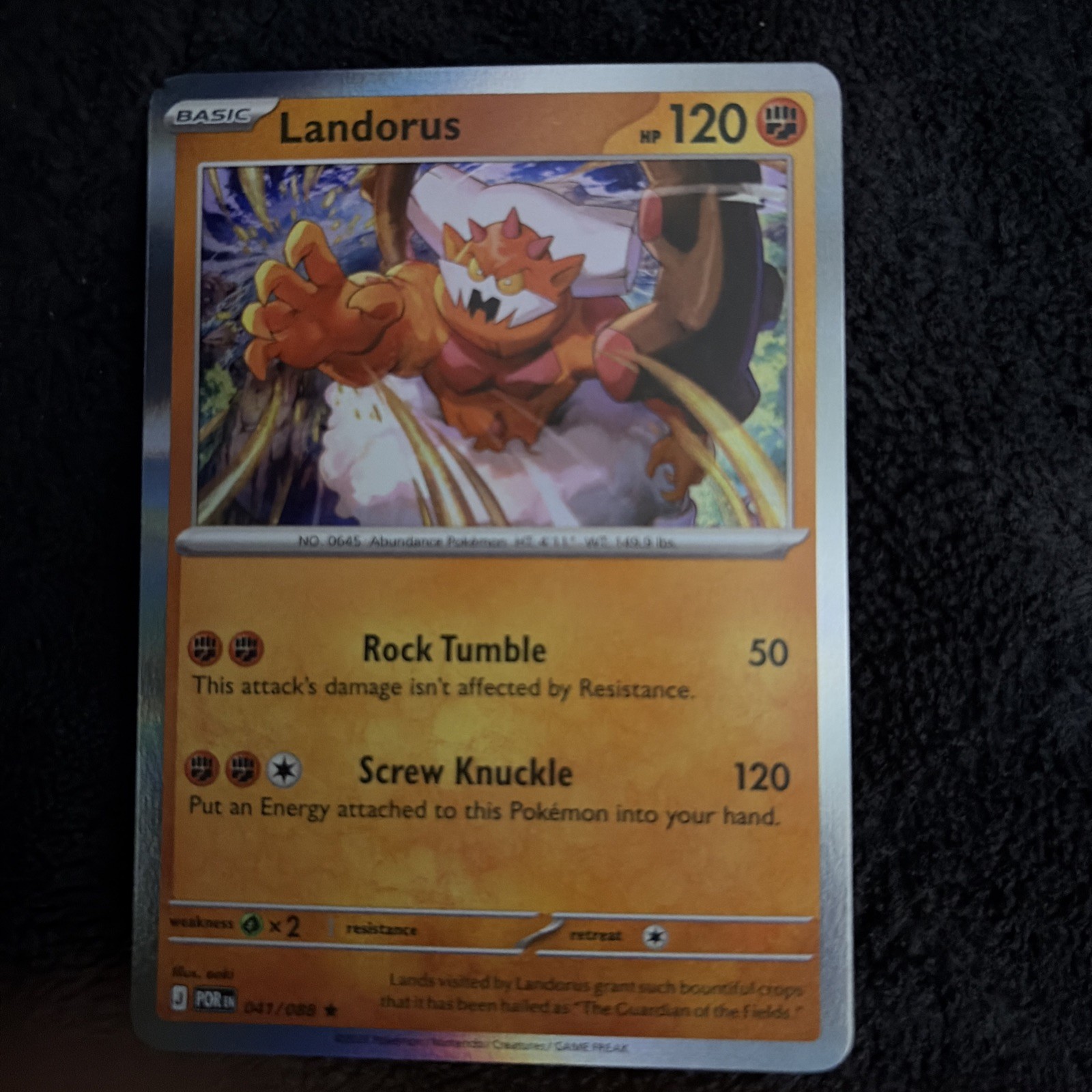 Pokémon Landorus POR 041/088 Holo Basic 120 HP 50 120 Attack Card English
