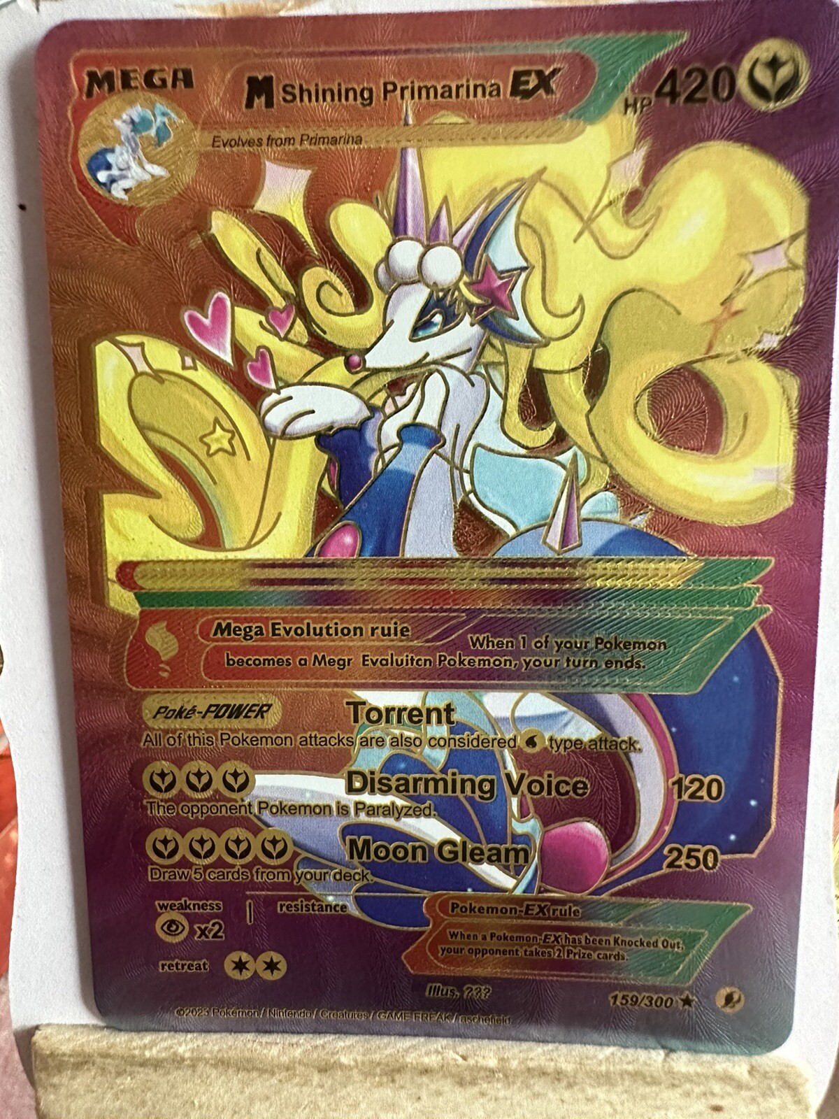 Pokemon Multi Color Foil🕺 Fan Art 🖼️ Mega Shining Primarina EX NM