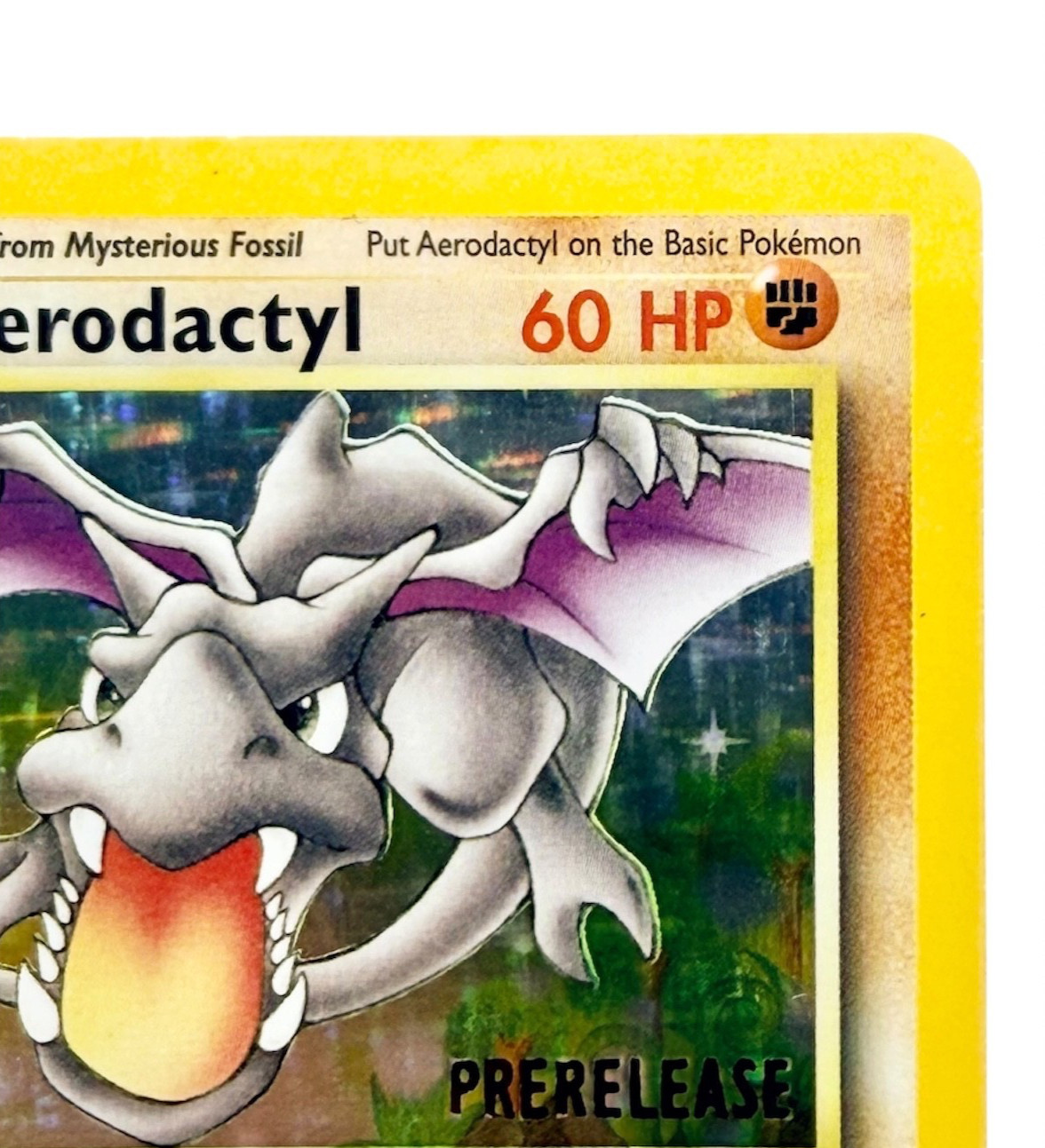 Pokemon TCG Aerodactyl 1st Edition (Prerelease) Fossil 01/62 WoTC Promo Holo