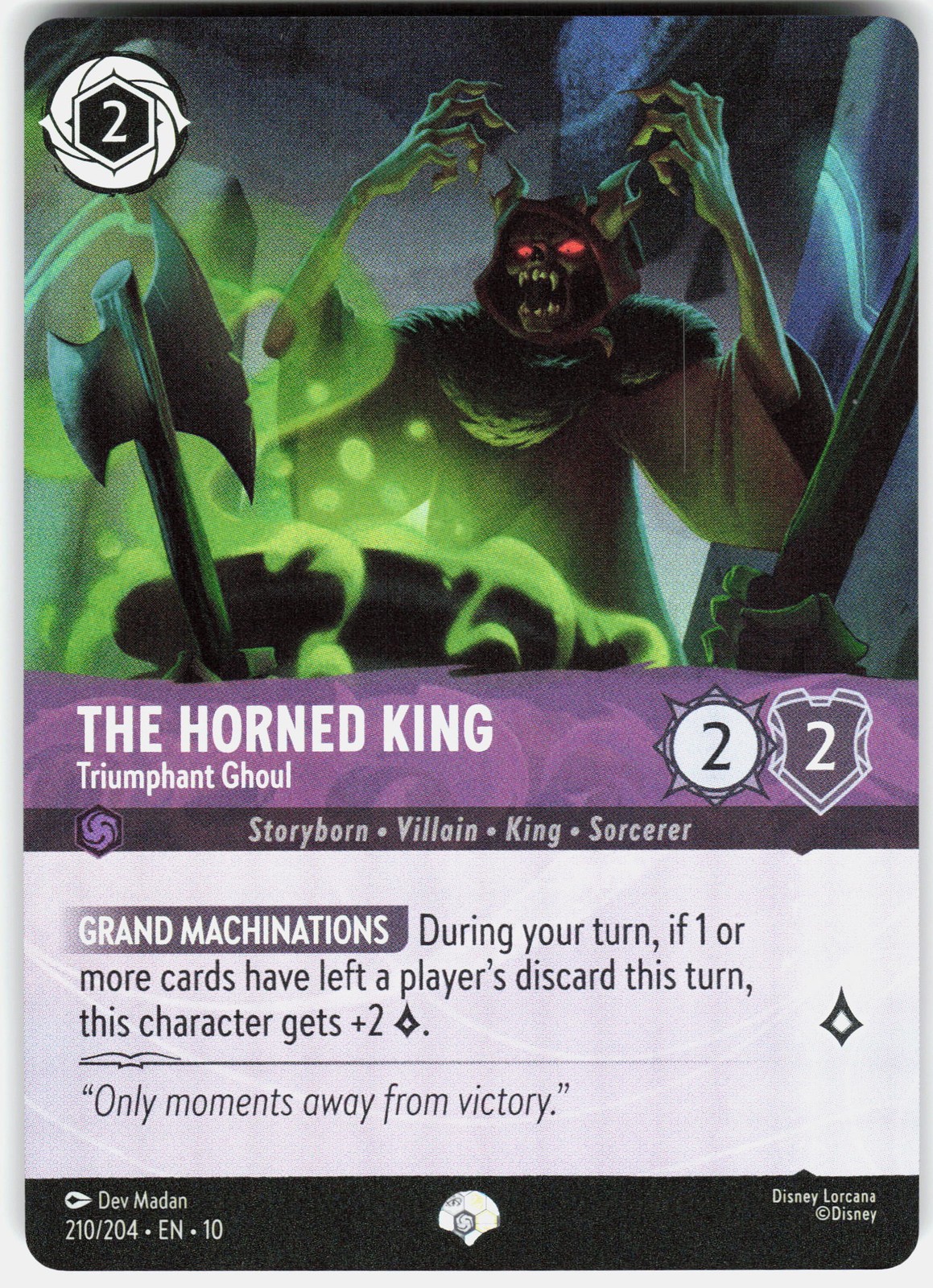 Disney Lorcana Whispers in the Well #210/204 The Horned King EPIC NM