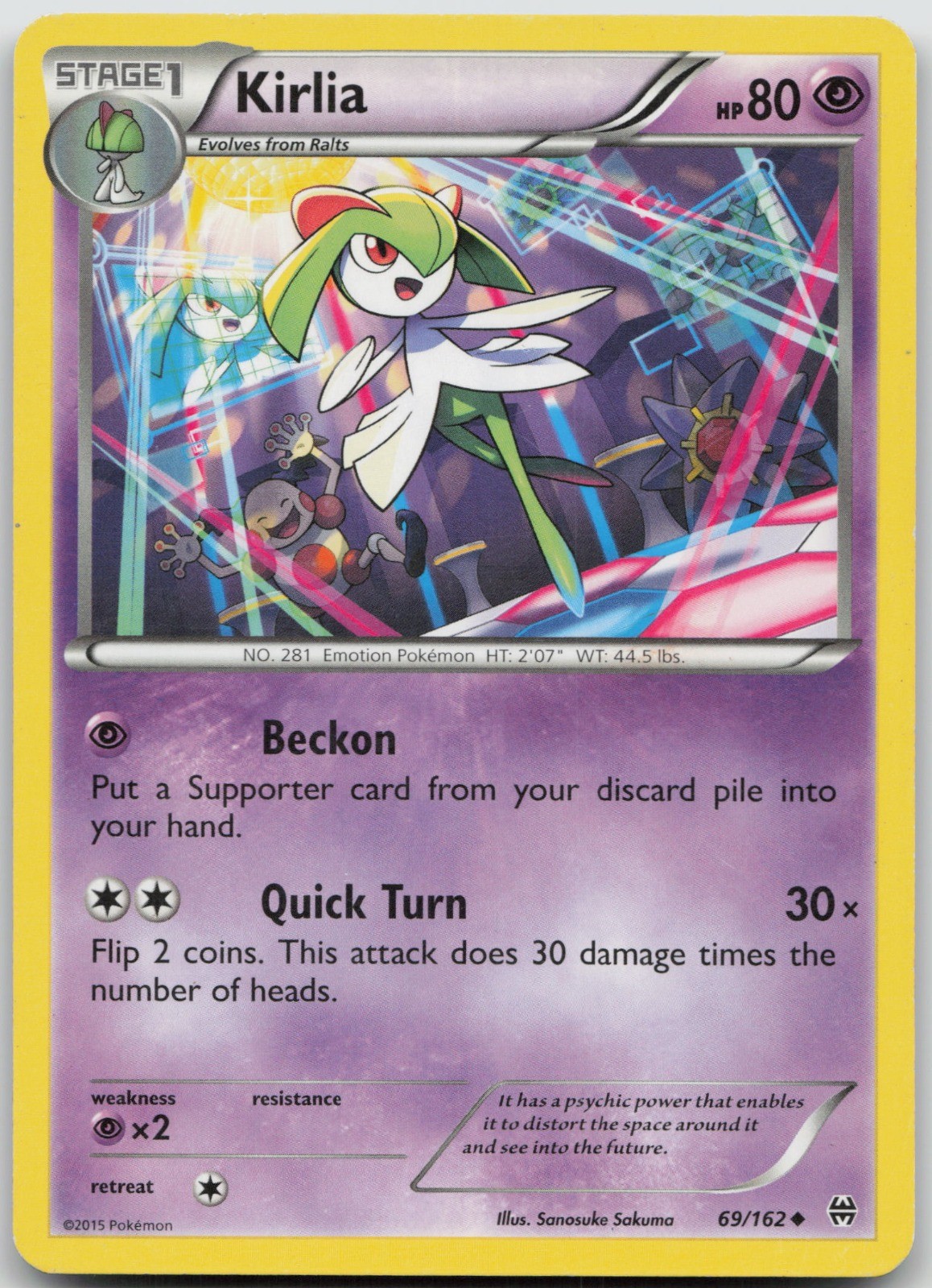 Kirlia Uncommon XY – BREAKthrough 69/162 LP Sanosuke Sakuma