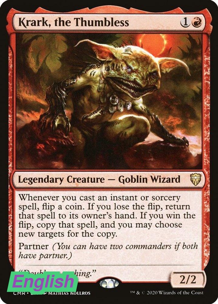 Magic- Krark, the Thumbless [CMR – 189] Commander Legends NM Rare