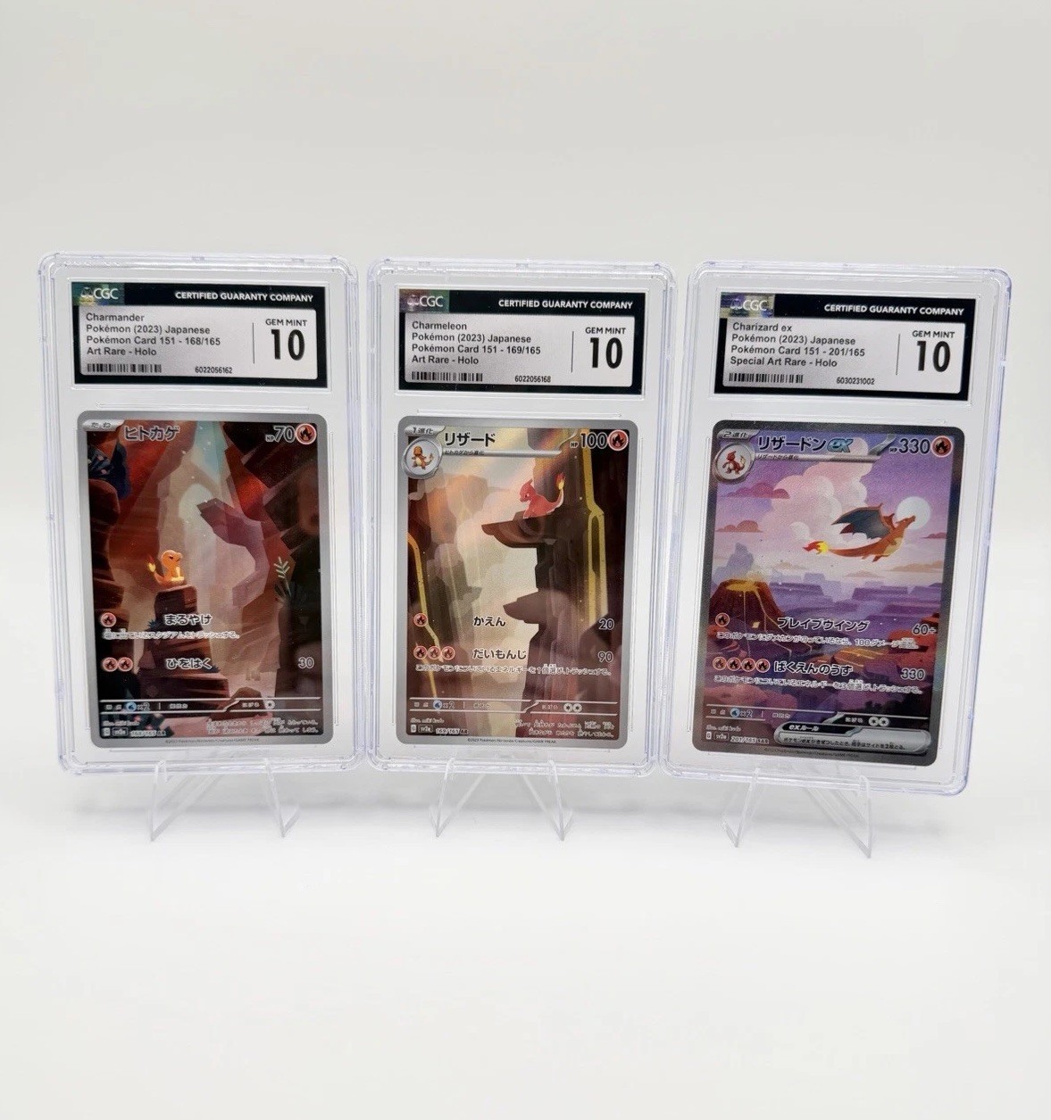 CGC 10 Sequential SAR AR Set Charizard Charmander Charmeleon 151 Japanese
