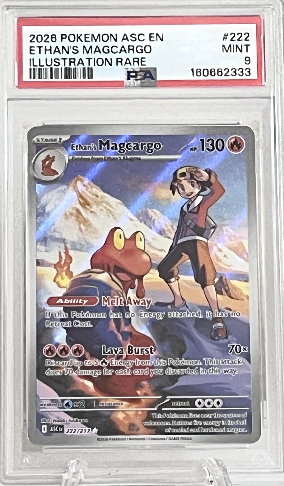 Pokemon Ethan’s Magcargo 222/217 Illustration Rare PSA 9 Mint Hideki Ishikawa