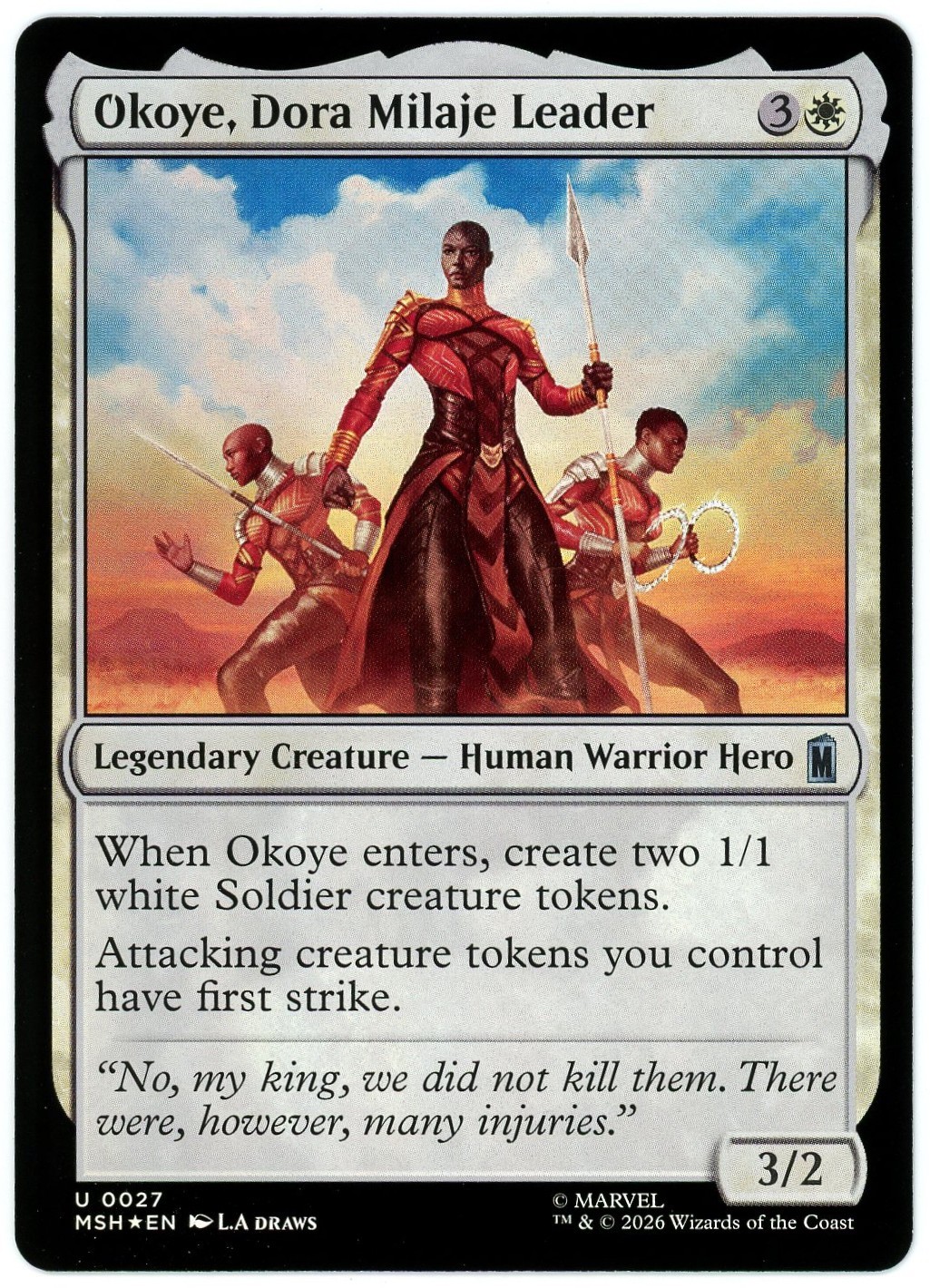 Okoye, Dora Milaje Leader (Foil) – 0027 – Marvel Super Heroes MSH – MTG NM/M