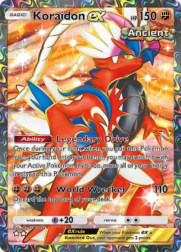 Pokemon Pocket TCG Card Full Art 2 Star Koraidon EX Paradox Drive DIGITAL