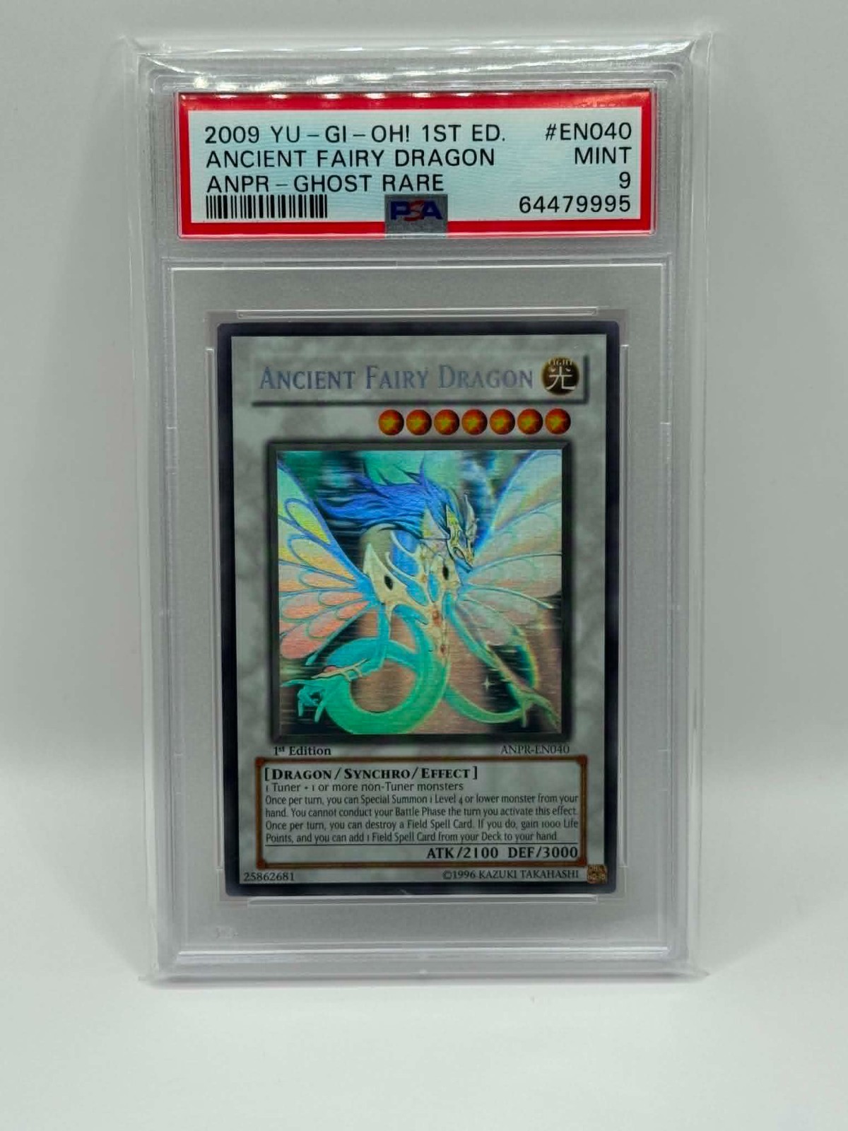 2009 YU-GI-OH! ANCIENT PROPHECY ANCIENT FAIRY DRAGON GHOST 1ST ED PSA 9 MINT