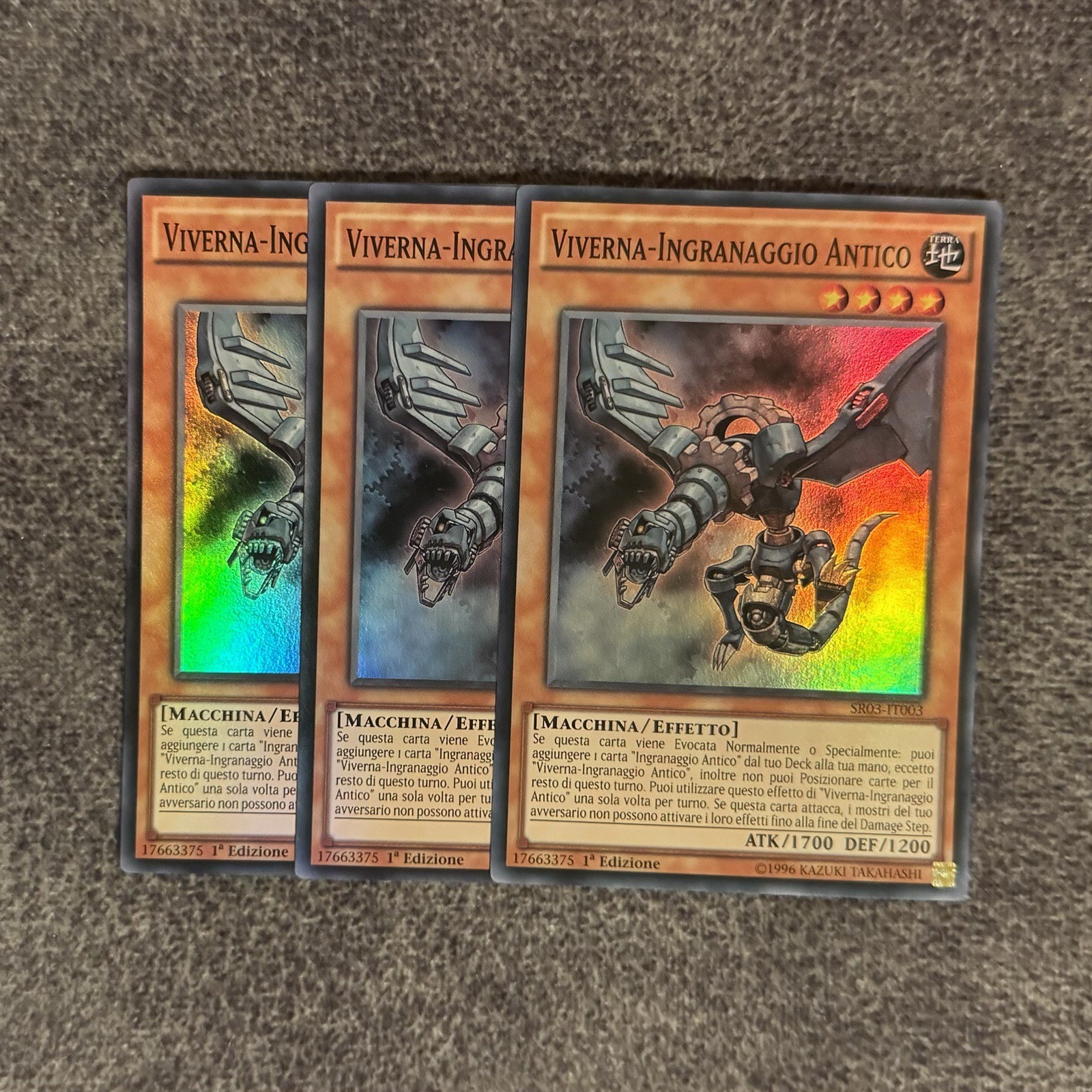 3x Ancient Gear Wyvern (Super Rare) (1st Edition) – SR03-IT003 ITALIAN Yugioh