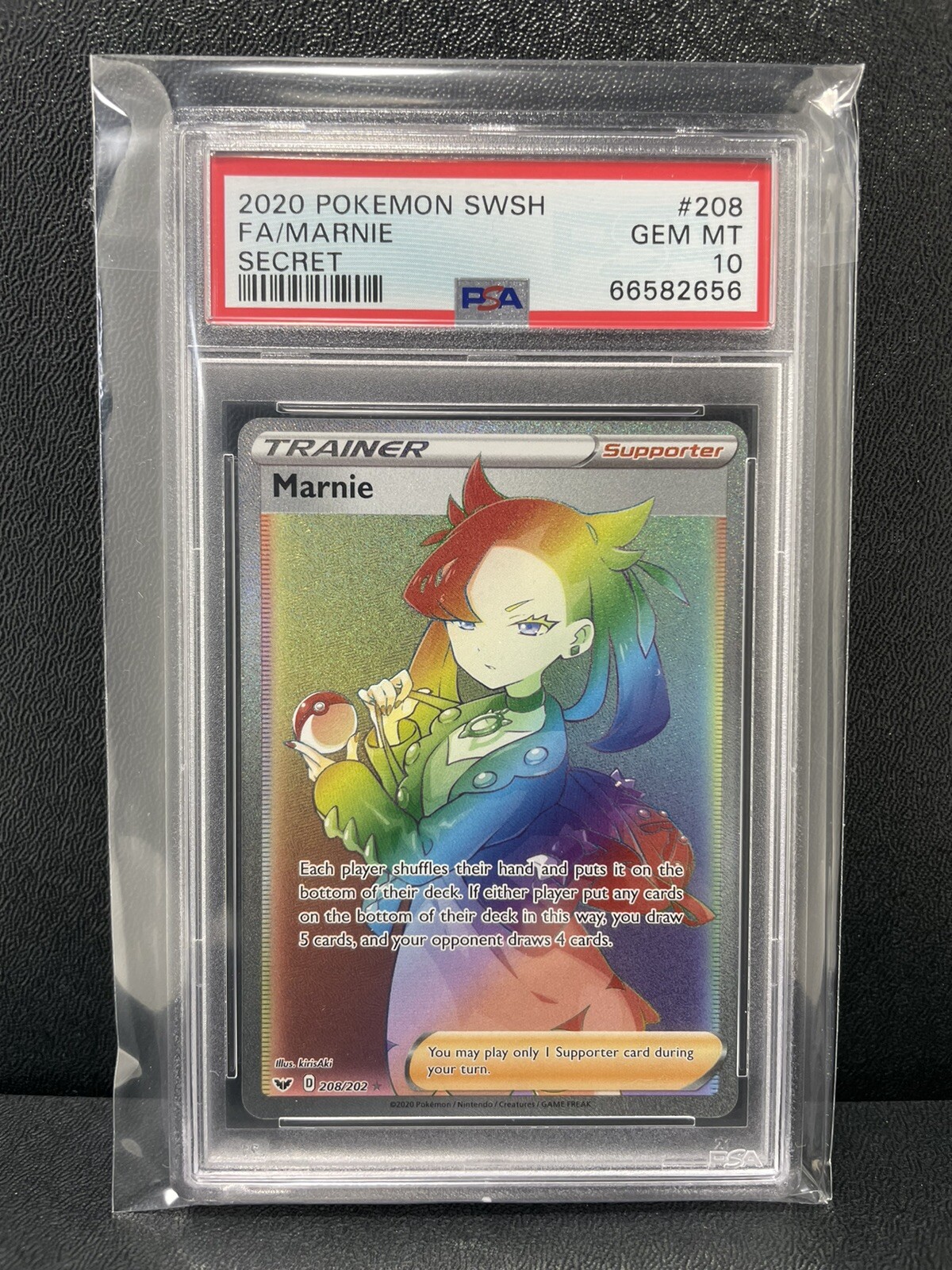 Pokemon Marnie 208/202 Full Art Secret 2020 Sword & Shield GEM MINT PSA 10