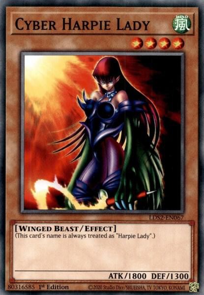 Yugioh Cyber Harpie Lady 1st Edition Common LDS2-EN067 NM