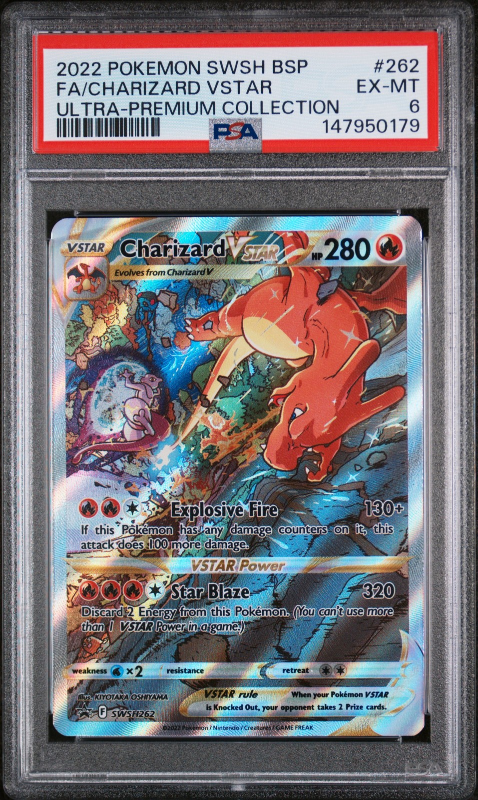 2022 POKEMON SWSH BLACK STAR PROMO #262 FULL ART/CHARIZARD VSTAR PSA 6