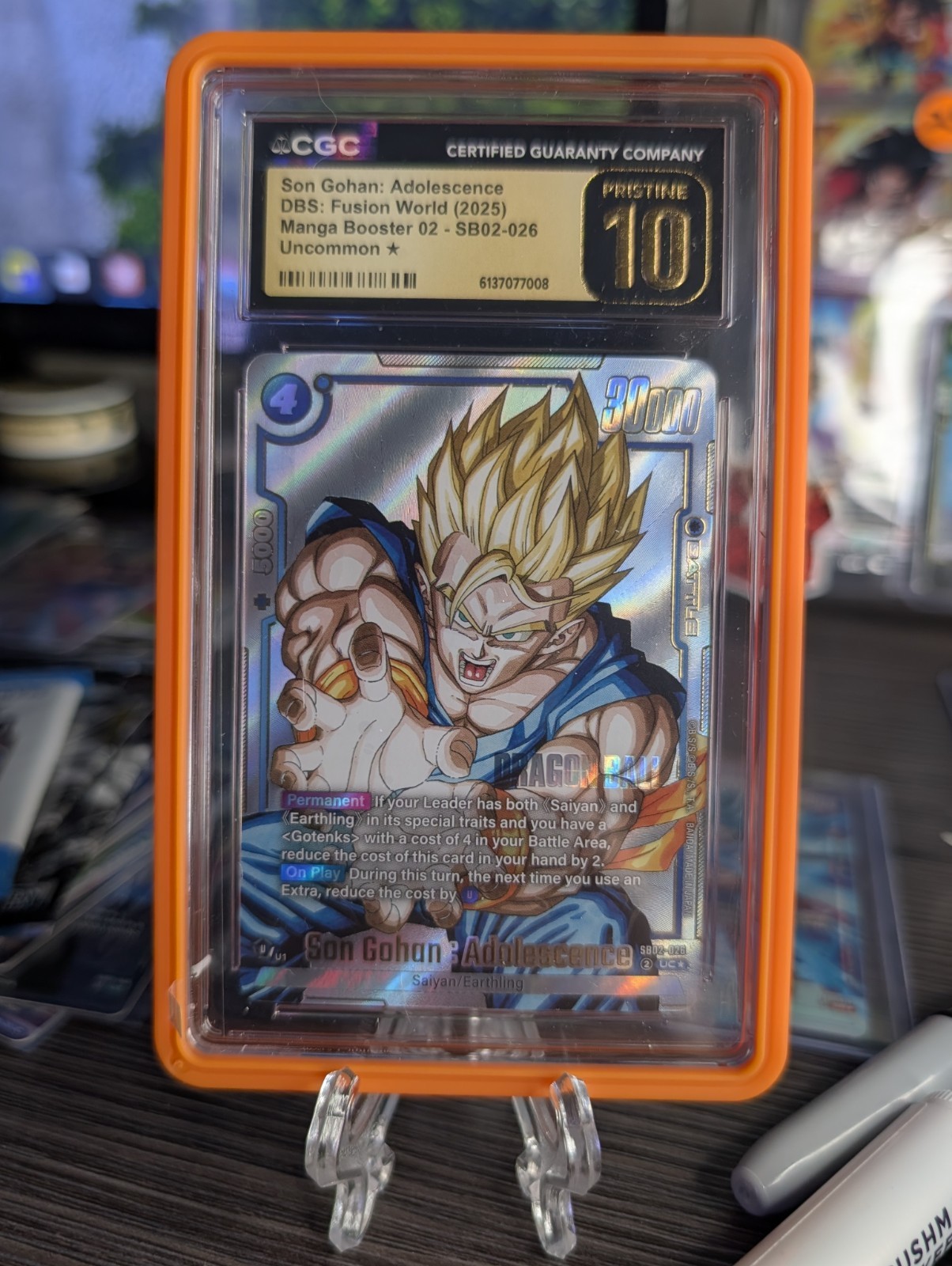 Son Gohan : Adolescence SB02-026 Alt Art Manga Booster Fusion World PRISTINE 10