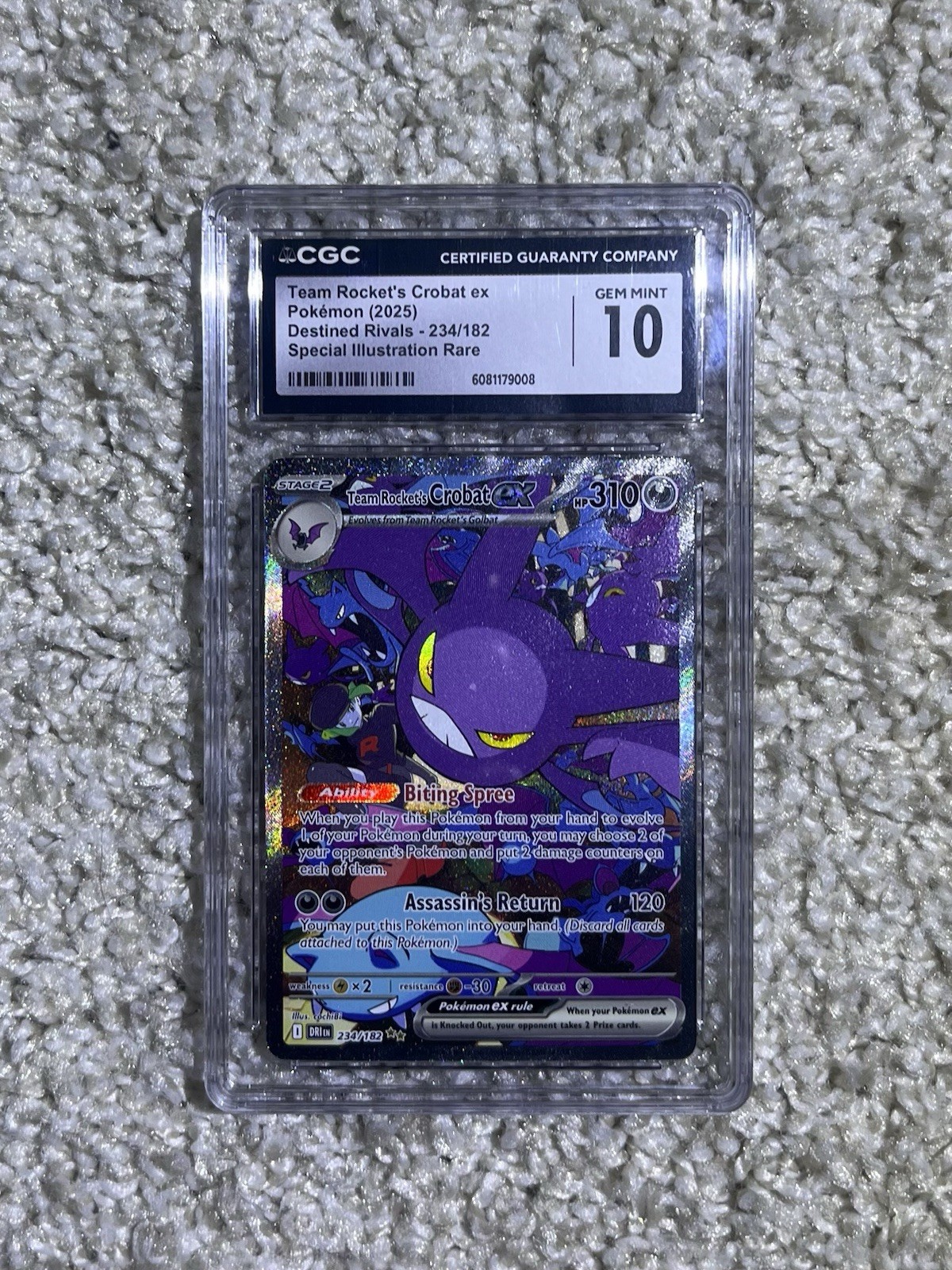 Team Rocket’s Crobat EX CGC 10 Pokemon 2025 S&V Destined Rivals SIR 234 Low POP