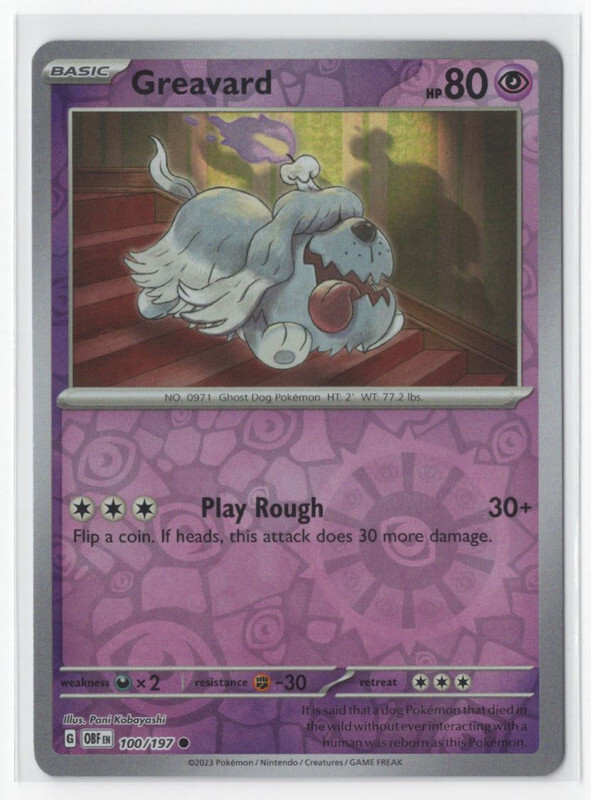 Pokemon Obsidian Flames 100/197 Greavard Reverse Holo