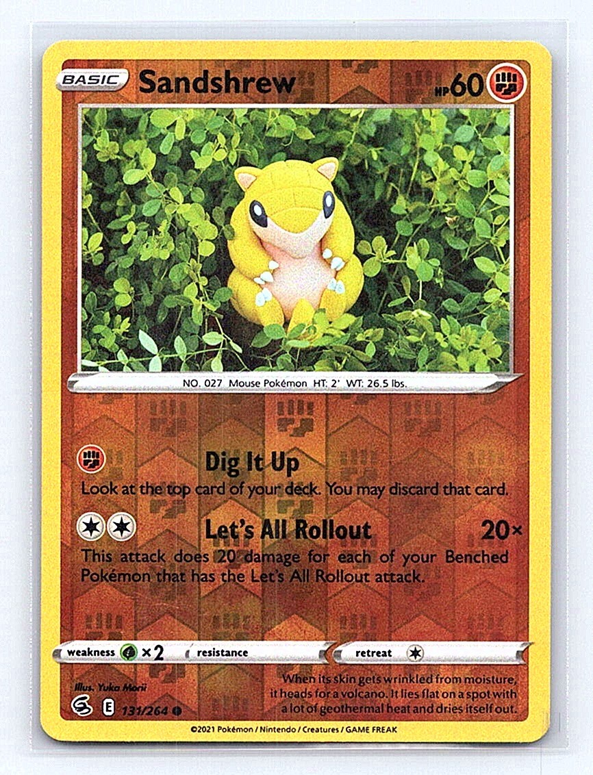 Sandshrew Reverse Holofoil 131/264 SWSH08: Fusion Strike Common NM