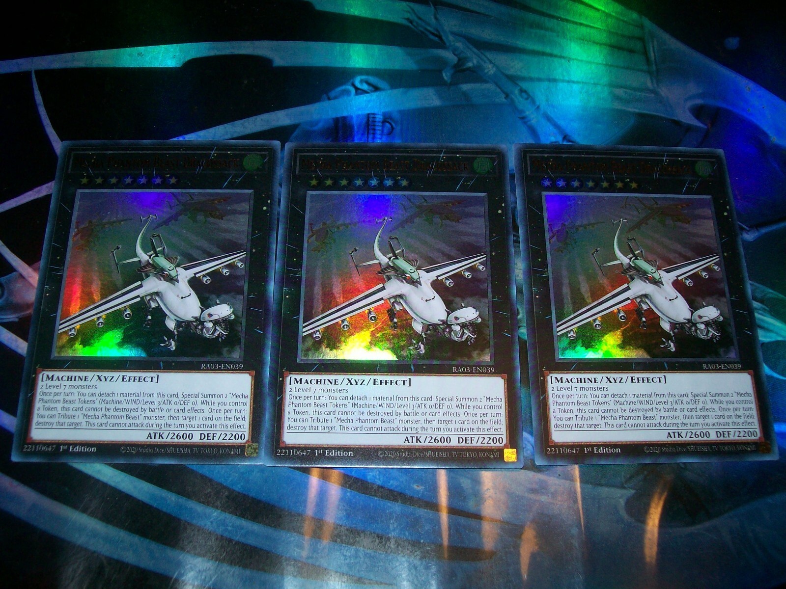 3x Mecha Phantom Beast Dracossack 1st Edition Ultra Rare RA03-EN039 Yu-Gi-Oh!