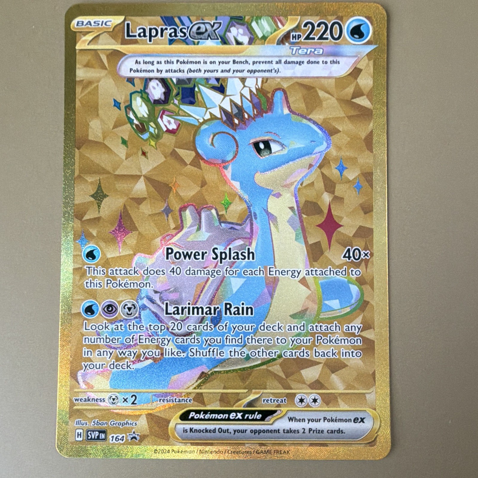 Pokémon Lapras ex 164 SVP Scarlet & Violet Promo Holo Basic 220 HP English