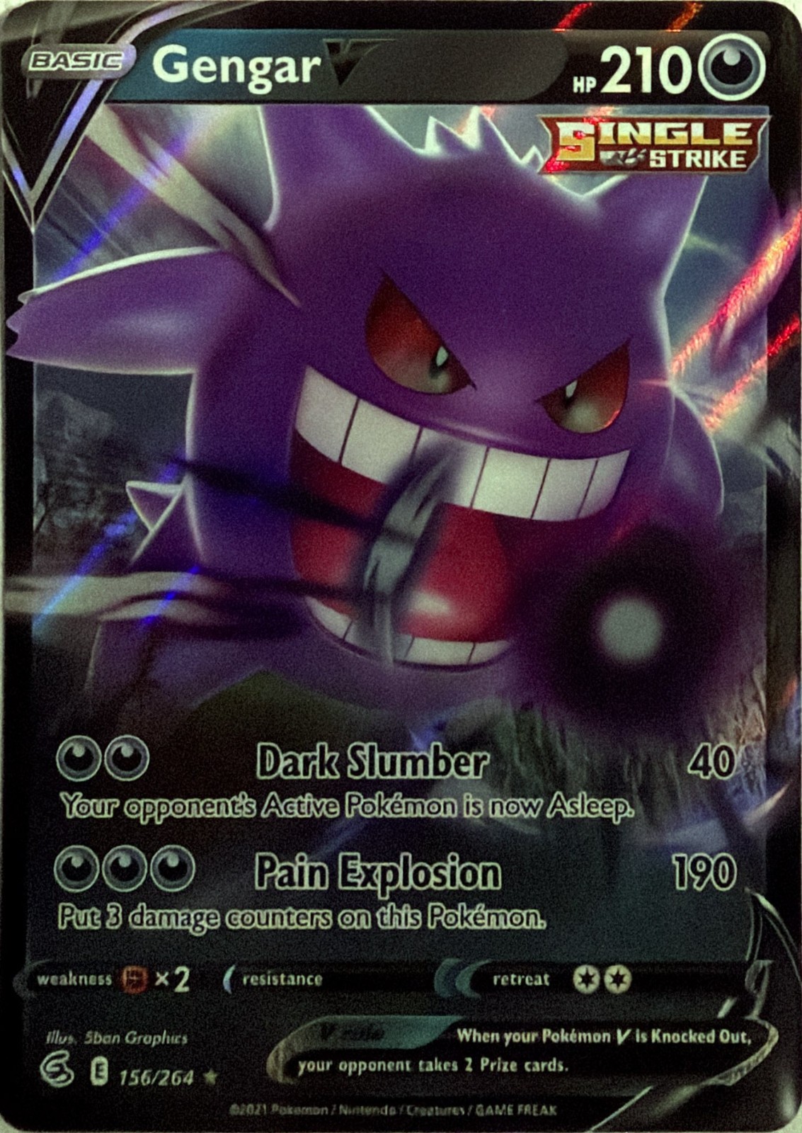 Pokemon TCG Gengar V 156/264 Fusion Strike