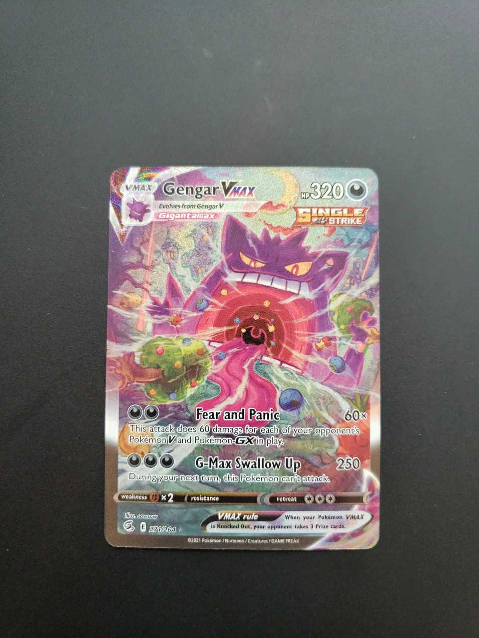 Gengar VMAX 2022 Fusion Strike #271/264 Alt Art Secret Full Art Holo – NM/M