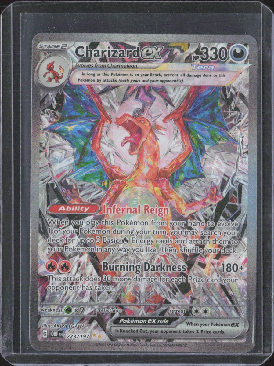 Pokemon TCG Charizard ex 223/197 SV03 Obsidian Flames SIR Holo Full Art 2023