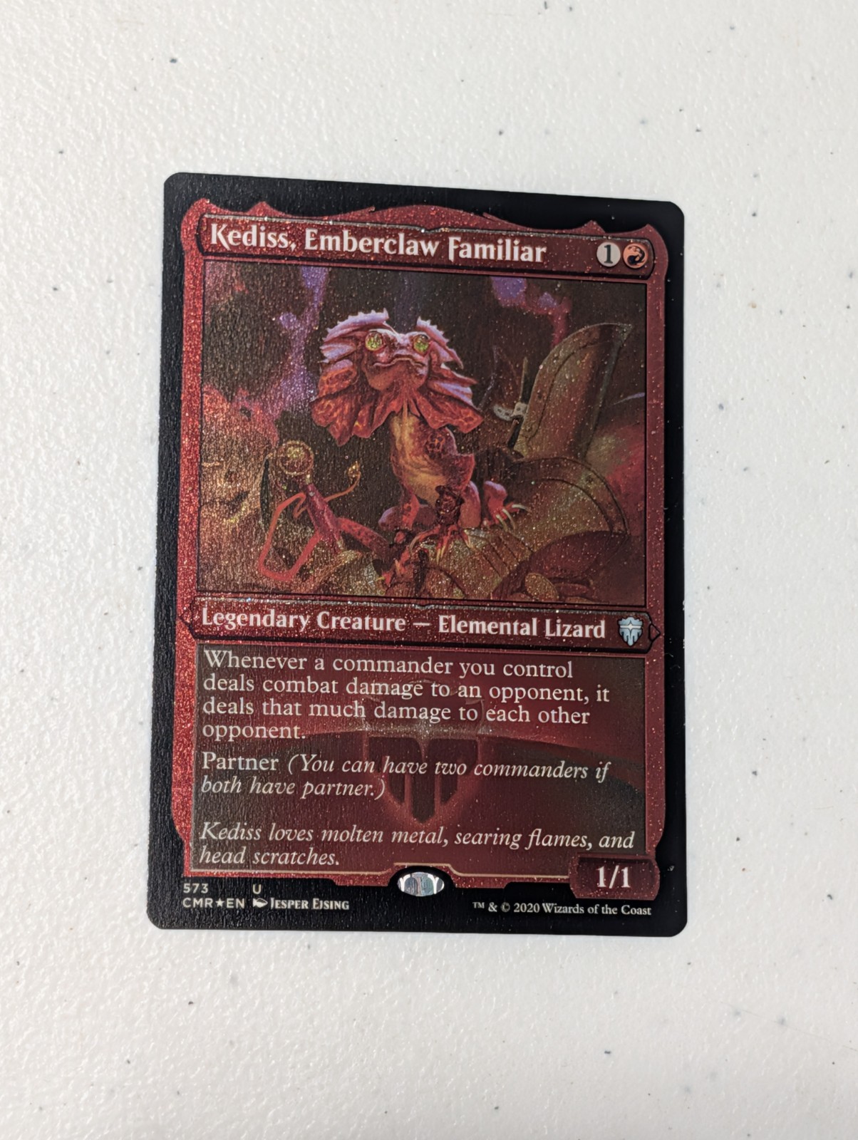 Kediss, Emberclaw Familiar Foil Etched Commander Legends CMR #573 MTG Card