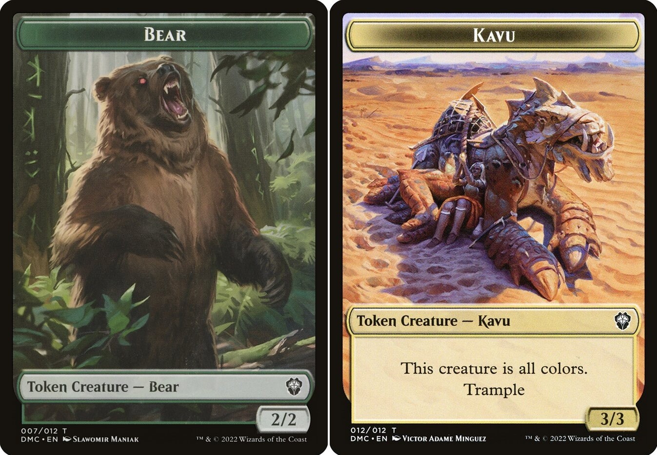 Bear \ Kavu Token – #07/12 – CMR: Dominaria United – NM MTG
