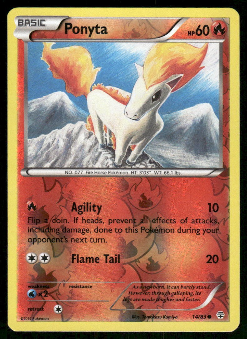 2016 Pokemon Ponyta Common Generations 14/83 Reverse Holo HP
