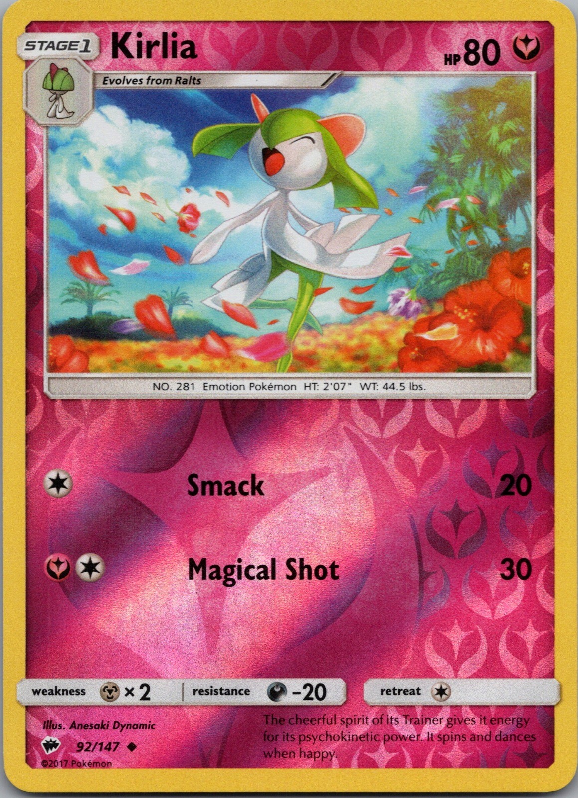Kirlia 92/147 SM Burning Shadows Reverse Holo NM