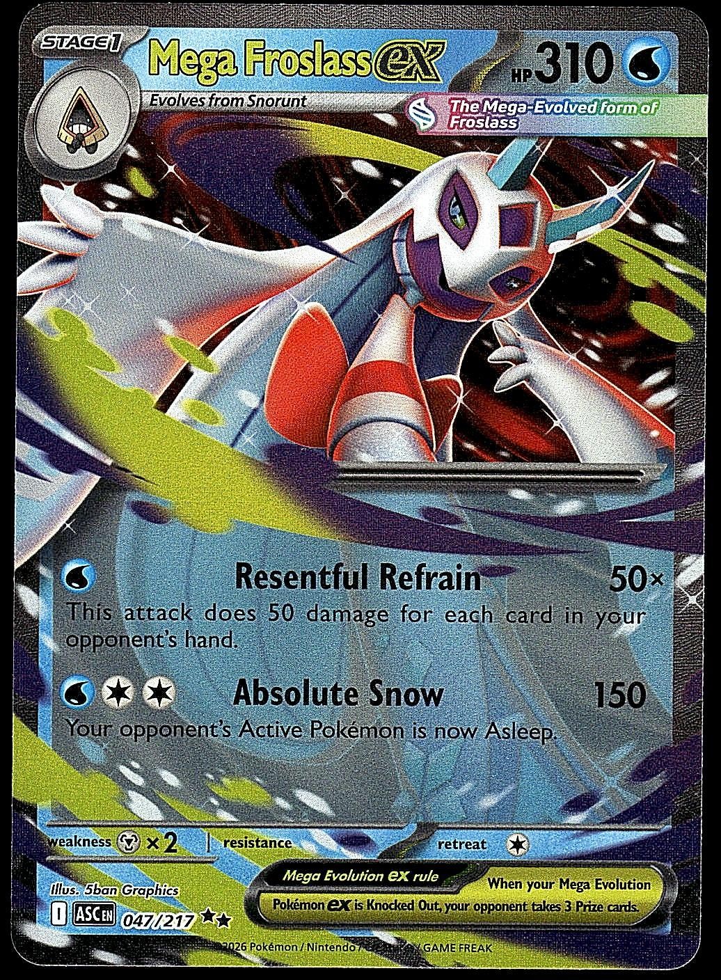 Mega Froslass ex 047/217 Double Rare Ascended Heroes Pokemon Holo Near Mint