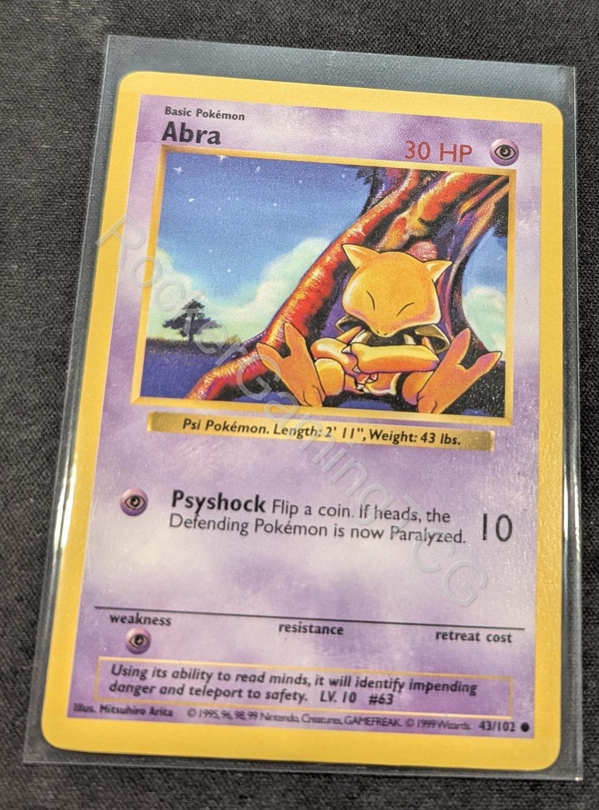 Abra 43/102 C Base Set Shadowless Pokemon Unlimited LP