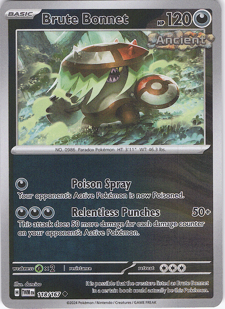 Brute Bonnet Uncommon SV06: Twilight Masquerade 118/167 NM