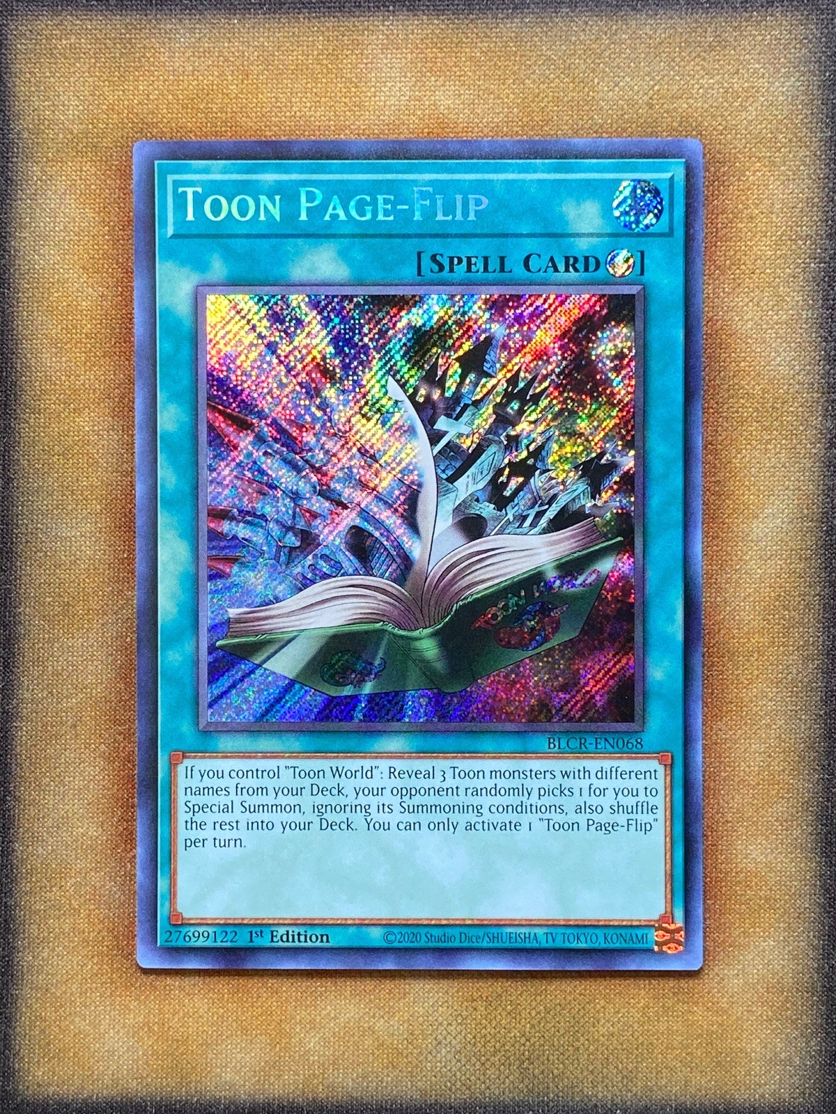 Yugioh Toon Page-Flip BLCR-EN068 Secret Rare 1st Ed NM