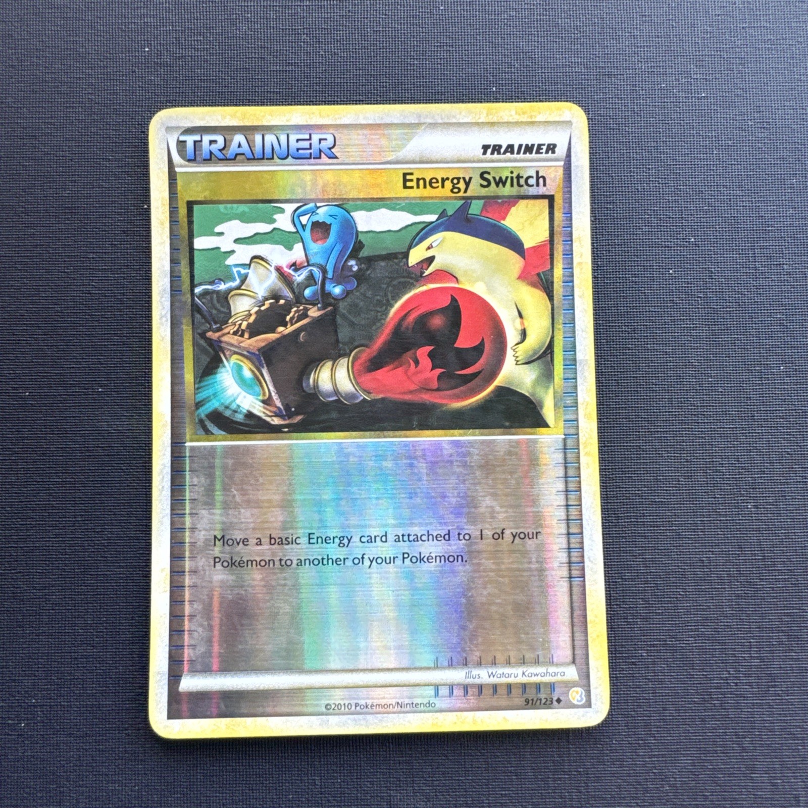 2010 Pokemon HGSS Energy Switch 91/123 Reverse Holo Trainer Card Vintage MP