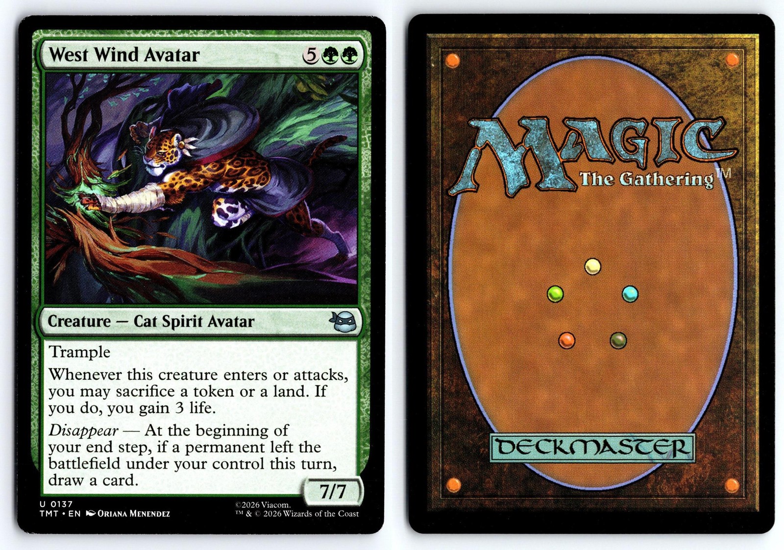 West Wind Avatar 0137 Uncommon Teenage Mutant Ninja Turtles Magic: The Gathering
