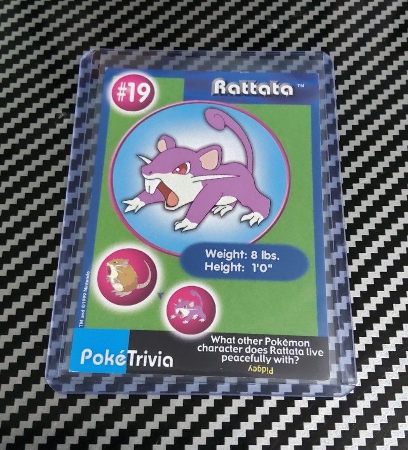 LP/NM Rattata Non-Perforated #19 Pokemon Burger King PokeTrivia Original 1999