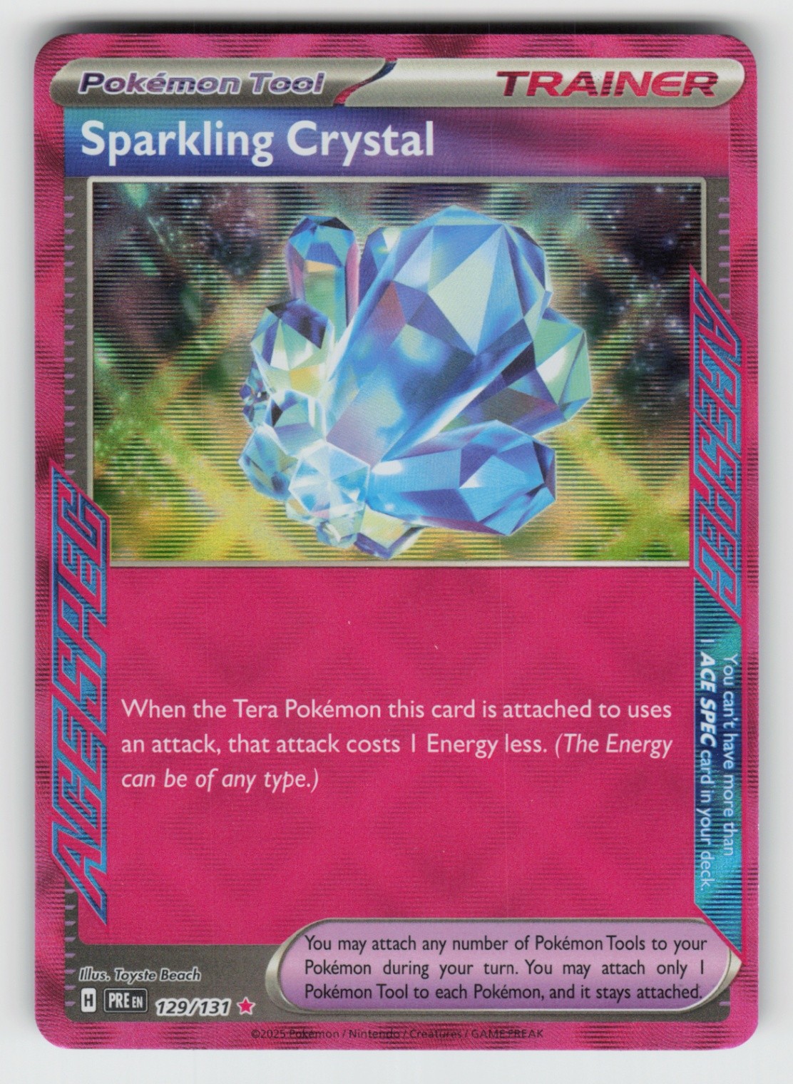UR – 02 Holo Sparkling Crystal 129/131 ACE SPEC Rare SV: Prismatic Evolutions