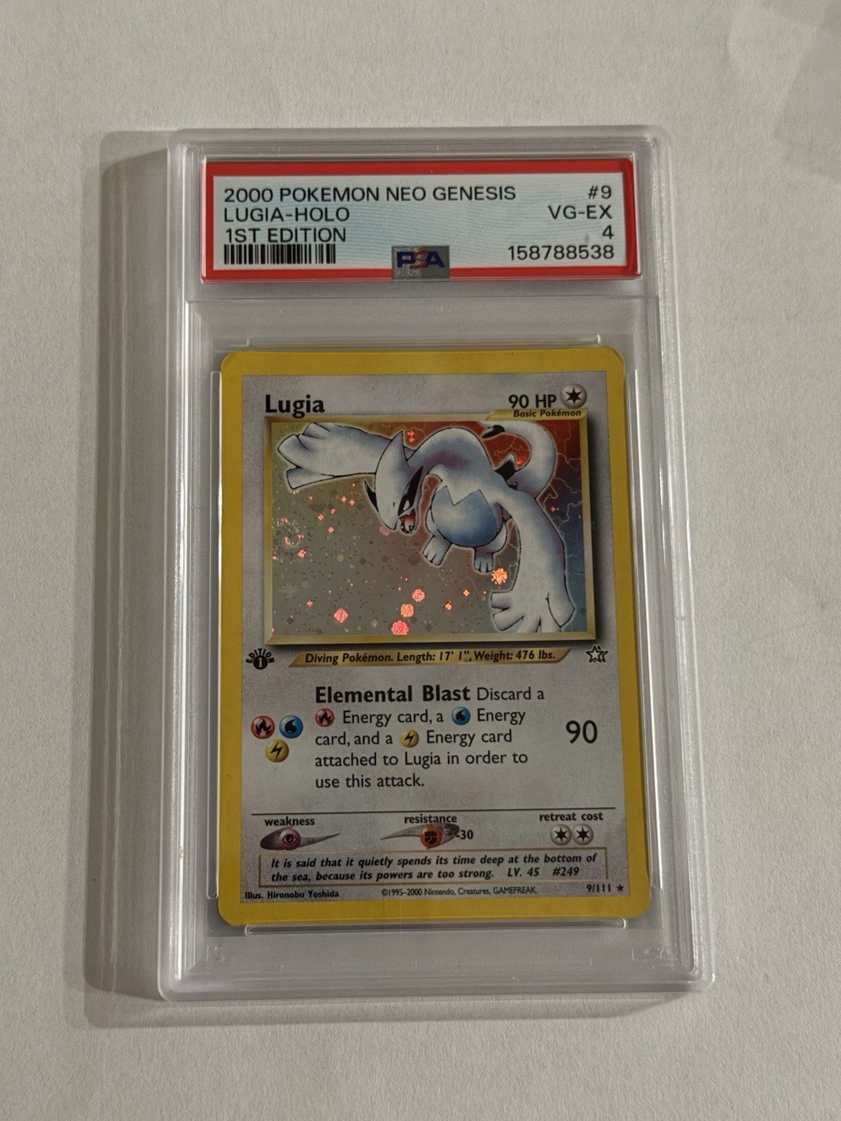 2000 Pokemon Neo Genesis Lugia Holo 1st Edition #9/111 PSA 4 SWIRL!!