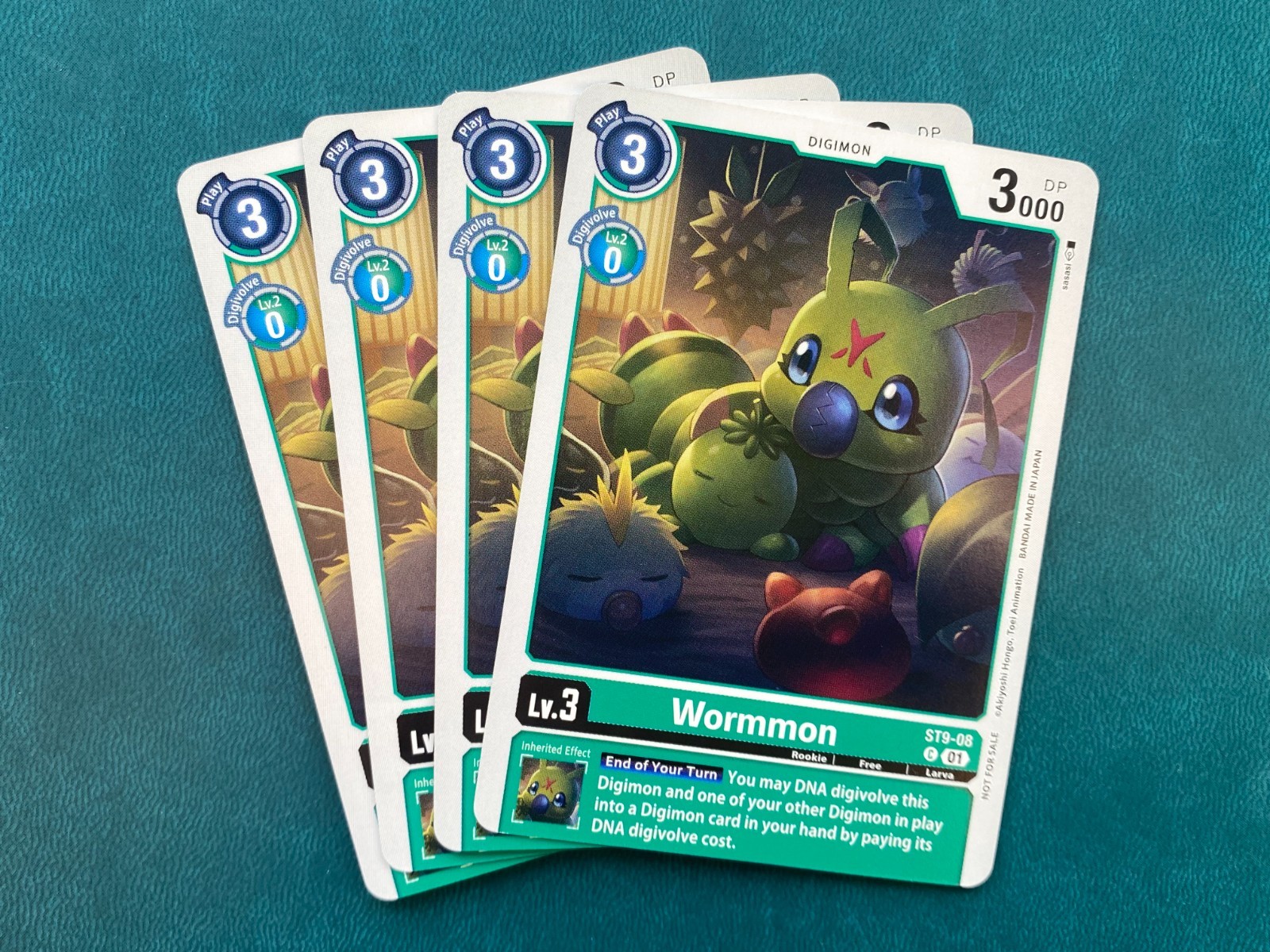 Wormmon ST9-08 Playset NYCC 2023 Demo Deck Digimon Card Game x4