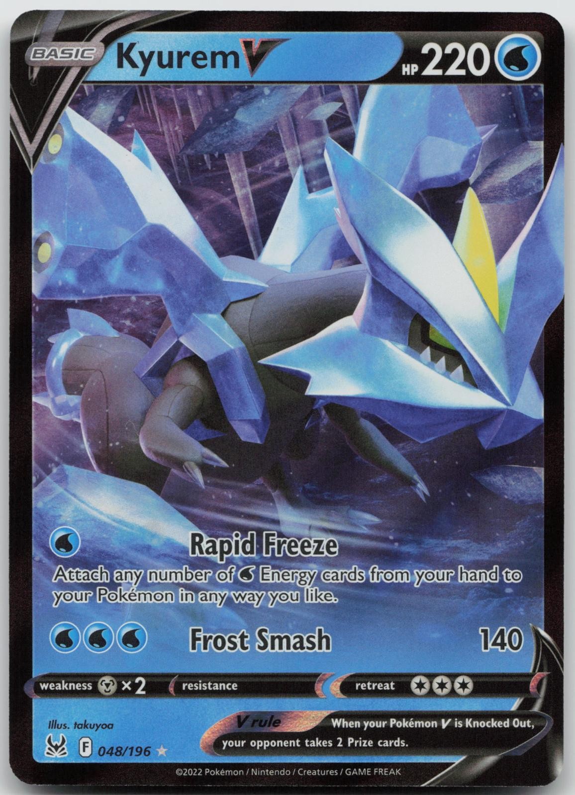 KYUREM V 048/196 HOLO V RARE LOST ORIGIN POKEMON NEAR MINT