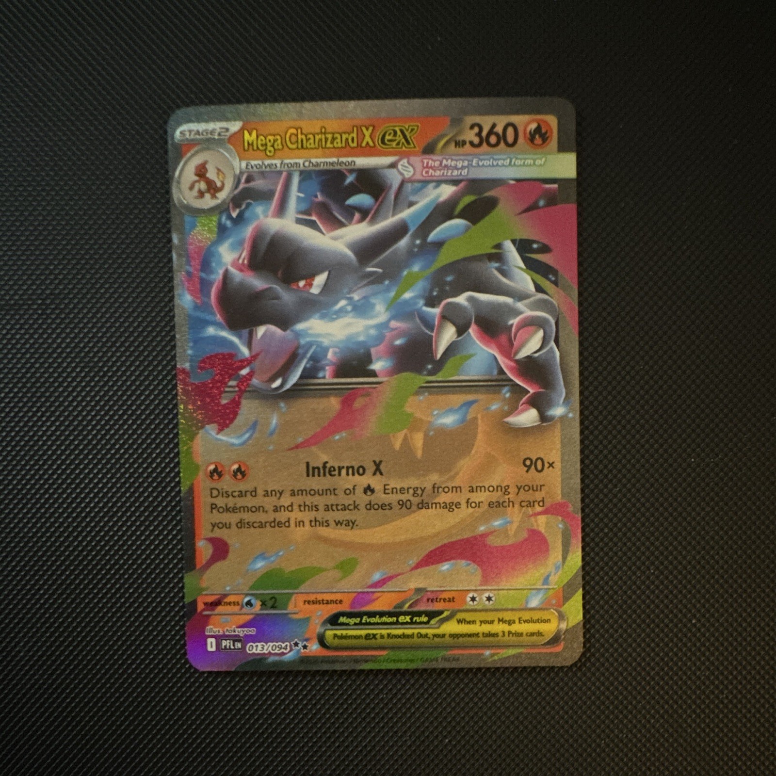 Mega Charizard X ex 013/094 Holo Double Rare 2025 Phantasmal Flames Pokemon NM