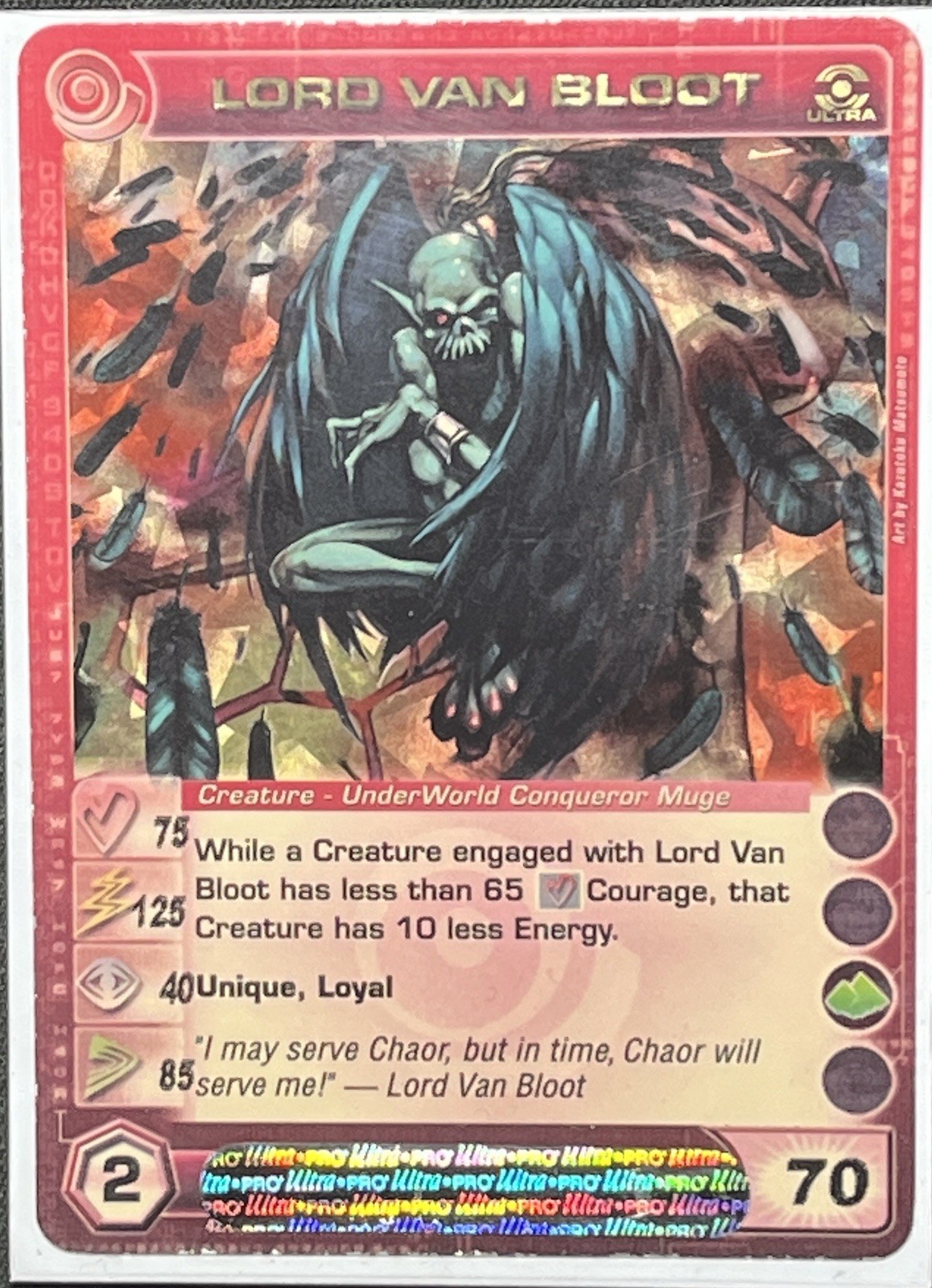 LP Chaotic Lord Van Bloot Premium Foil Ultra Rare Dawn of Perim Max P & E