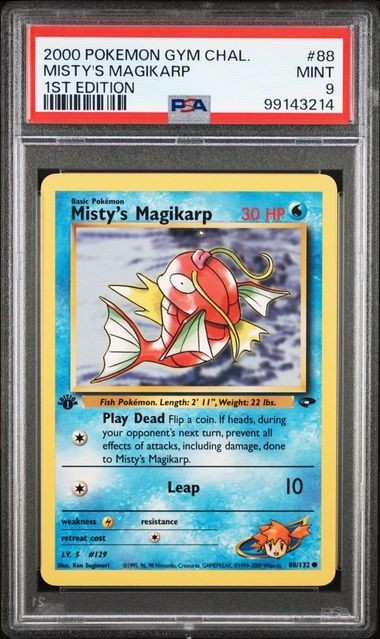 2000 POKEMON GYM CHALLENGE #88 MISTY’S MAGIKARP PSA 9 MINT 1ST EDITION