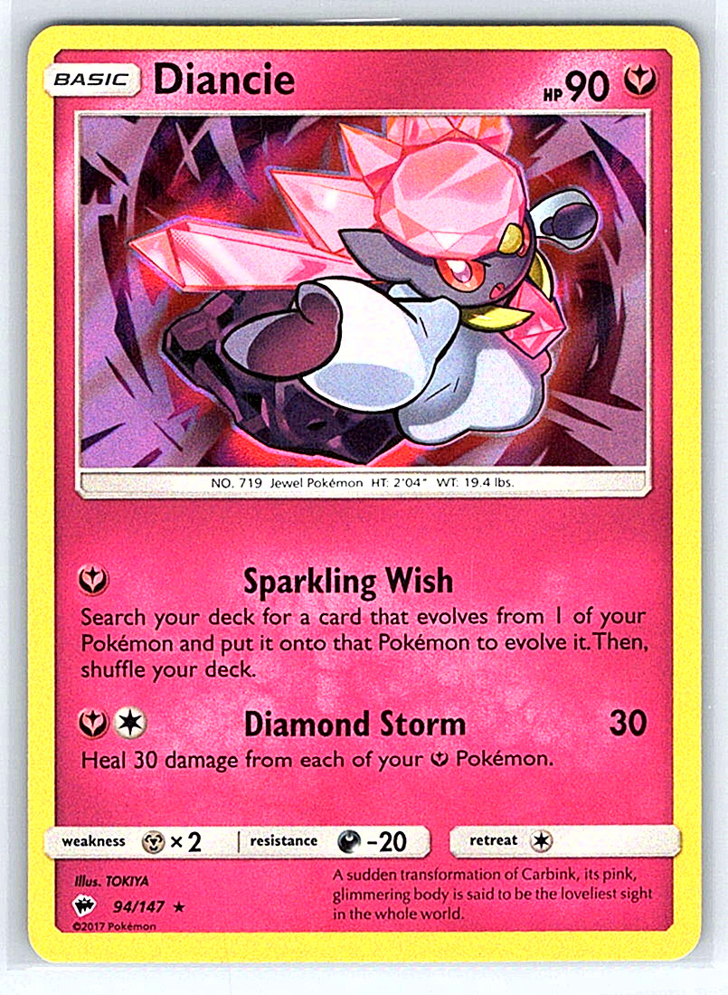 Diancie 94/147 Burning Shadows NM or LP Pokemon Card