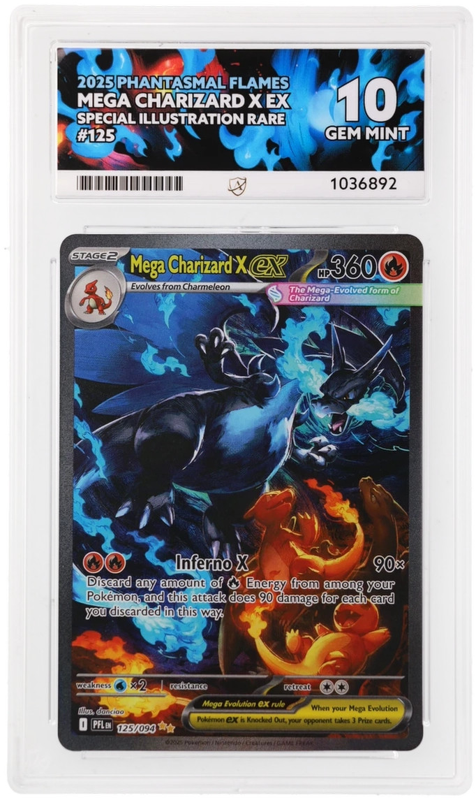 Mega Charizard X EX 125/094 Ace 10 Phantasmal Flames Pokemon Card Game