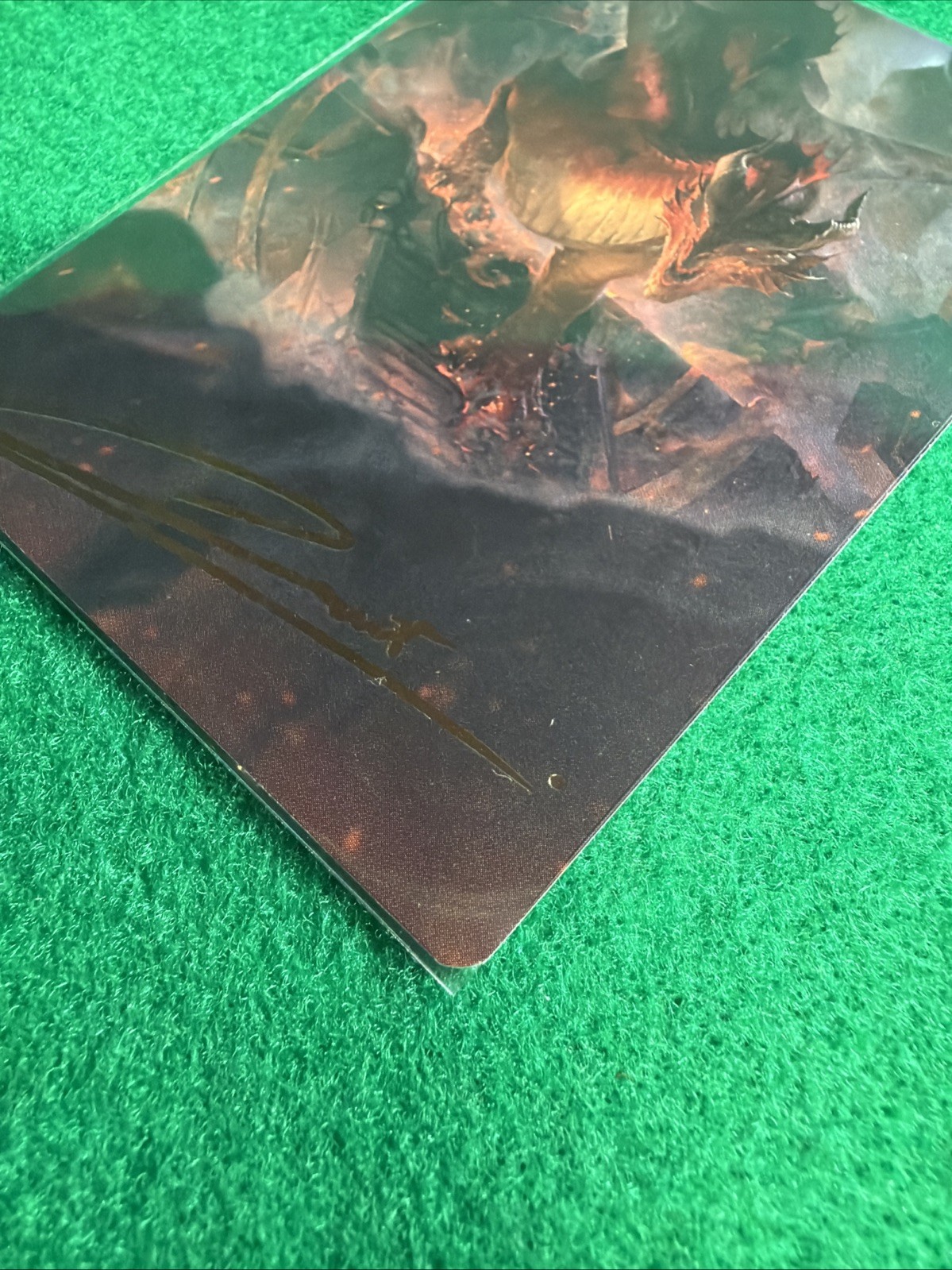 Red Dragon Gold Signed Art Card 81/81 Rudy Siswanto MTG Magic AFR Forgotten